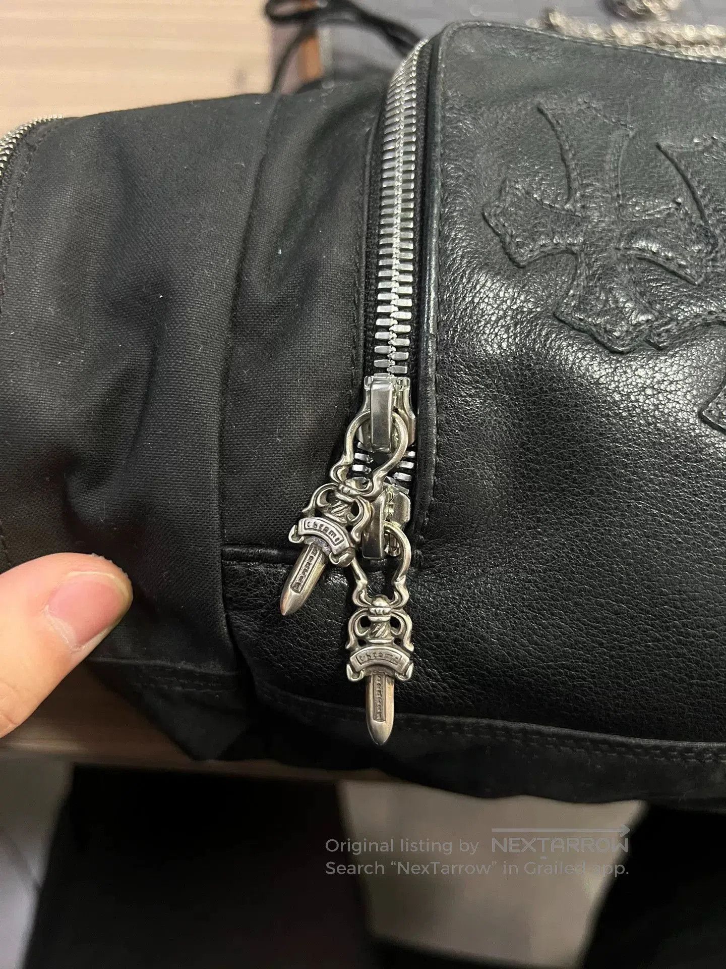 Chrome Hearts Chrome Hearts Black Leather Wash Bag. Size ONE SIZE - 6 Thumbnail