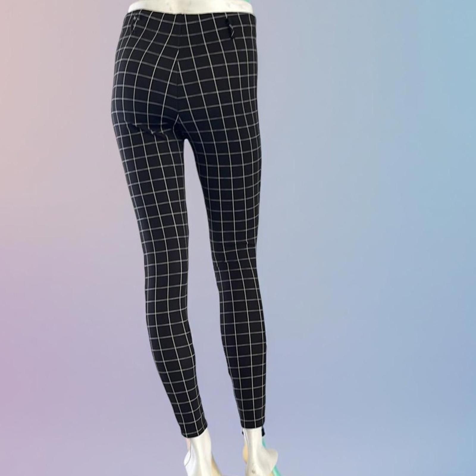 Other Cherry Mellow Women's Black Checkered stretch Pants size 4 Size 27" / US 4 / IT 40 - 4 Thumbnail