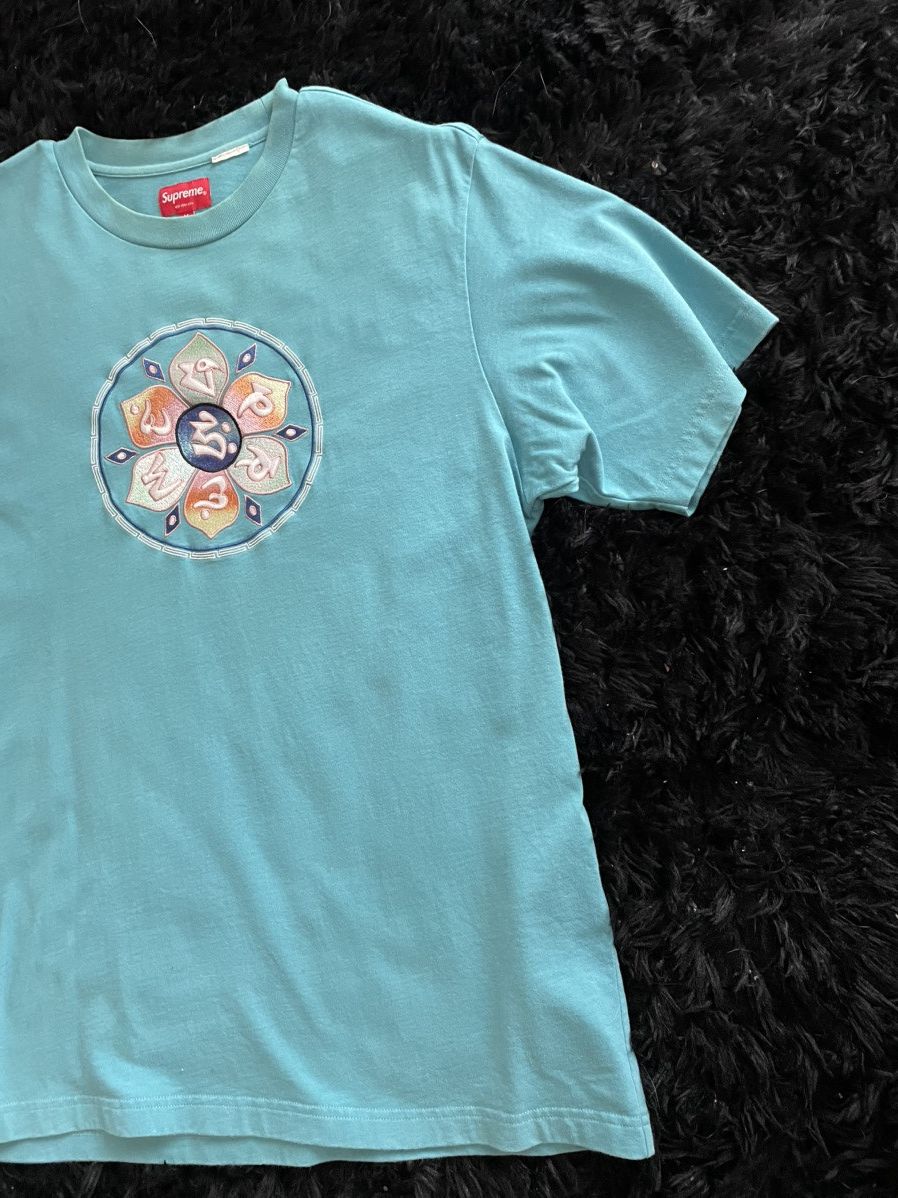 Supreme Supreme Lotus Light Aqua Tee Size US M / EU 48-50 / 2 - 3 Thumbnail