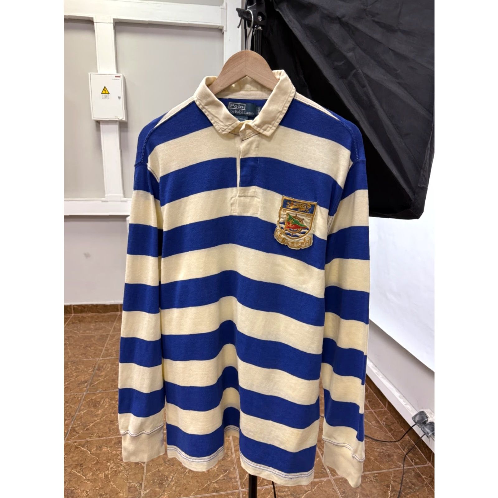 Polo Ralph Lauren VINTAGE Polo Ralph Lauren Dragon RLPC Long Sleeve Shirt L Blue/Beige 90s Mens Polo RL Dragon RLPC Long Sleeve Vintage 90s Blue Beige Mens Shirt Size US L / EU 52-54 / 3 - 2 Thumbnail