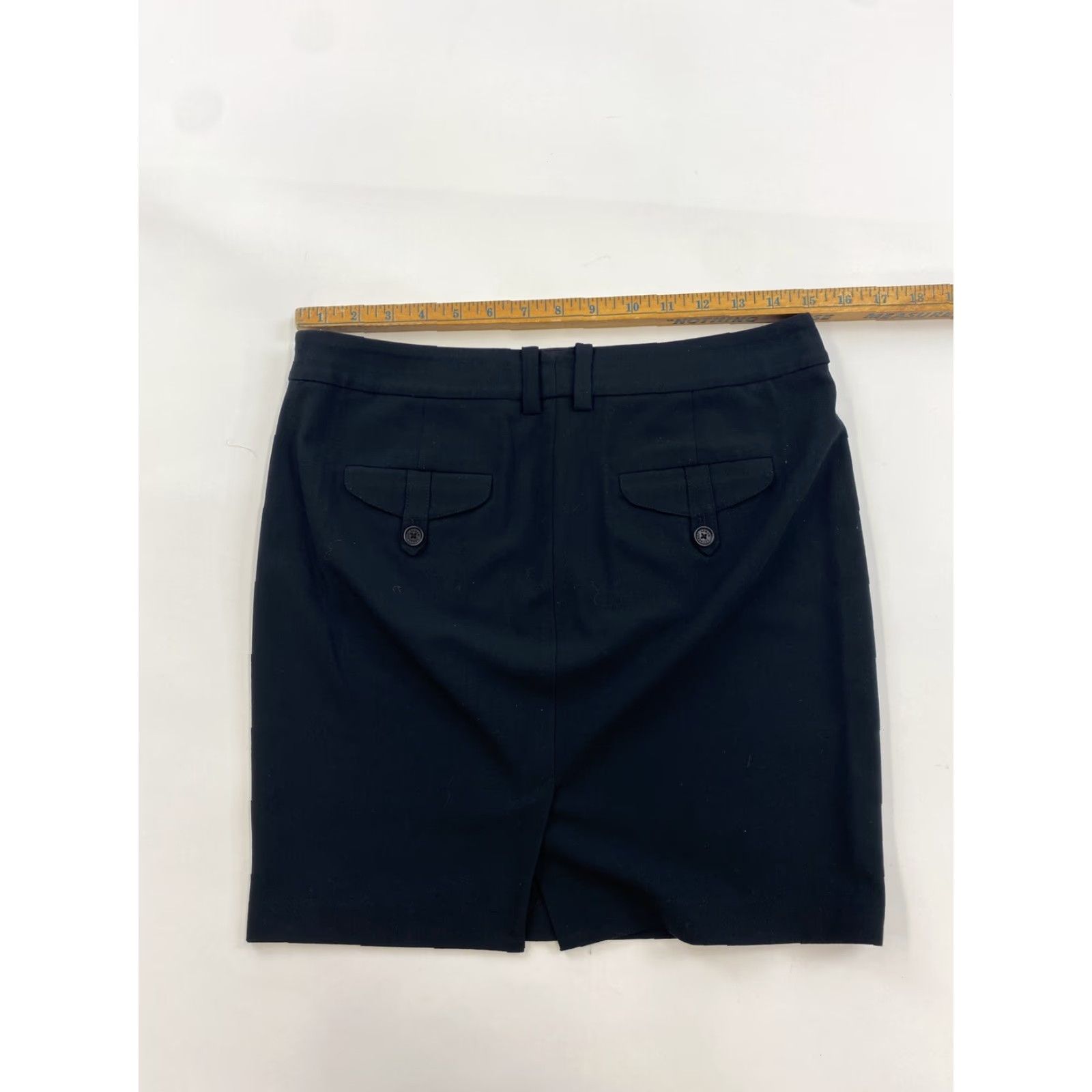 Armani Exchange Armani Exchange Skirt Women 4 Black Pencil Mini Straight & Pencil All Seasons Pocket Button Pocketed Size 27" / US 4 / IT 40 - 3 Thumbnail