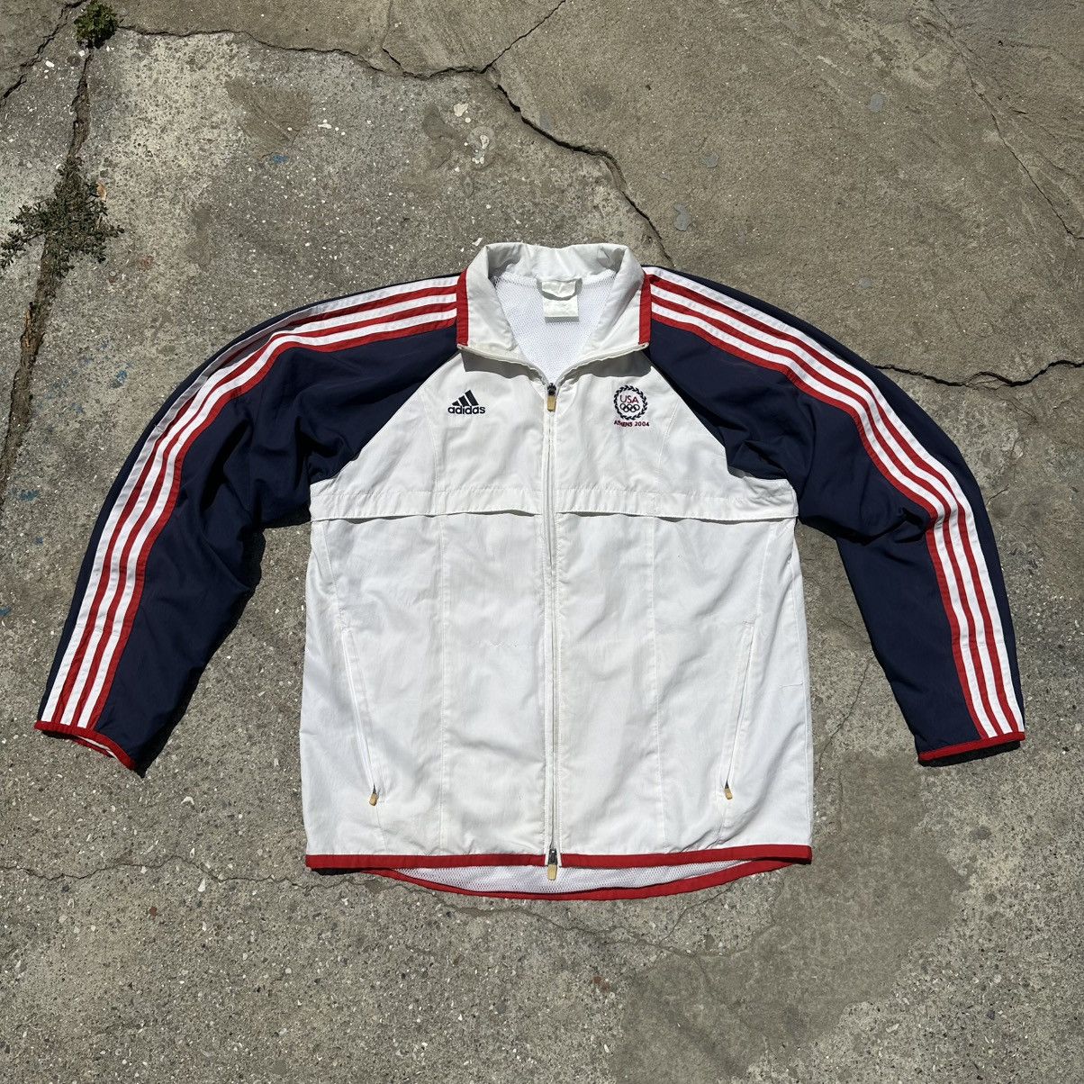 Adidas 🏆RARE ADIDAS VNTG USA OLYMPIC GAMES ATHENS 2004 TRACK JACKET Size US L / EU 52-54 / 3 - 1 Thumbnail