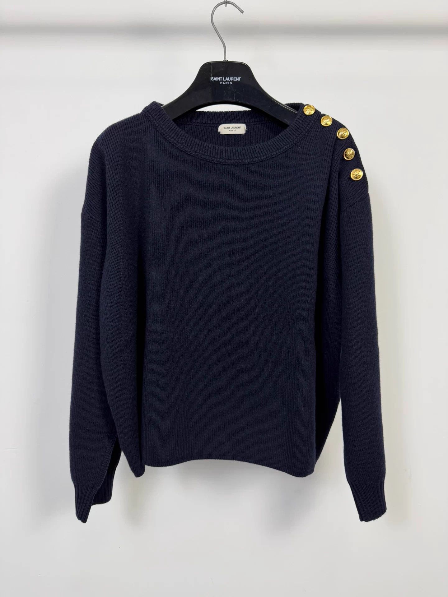 Saint Laurent Paris SLP 16fw navy epaulette lion gold buttons knit L Size US L / EU 52-54 / 3 - 1 Thumbnail