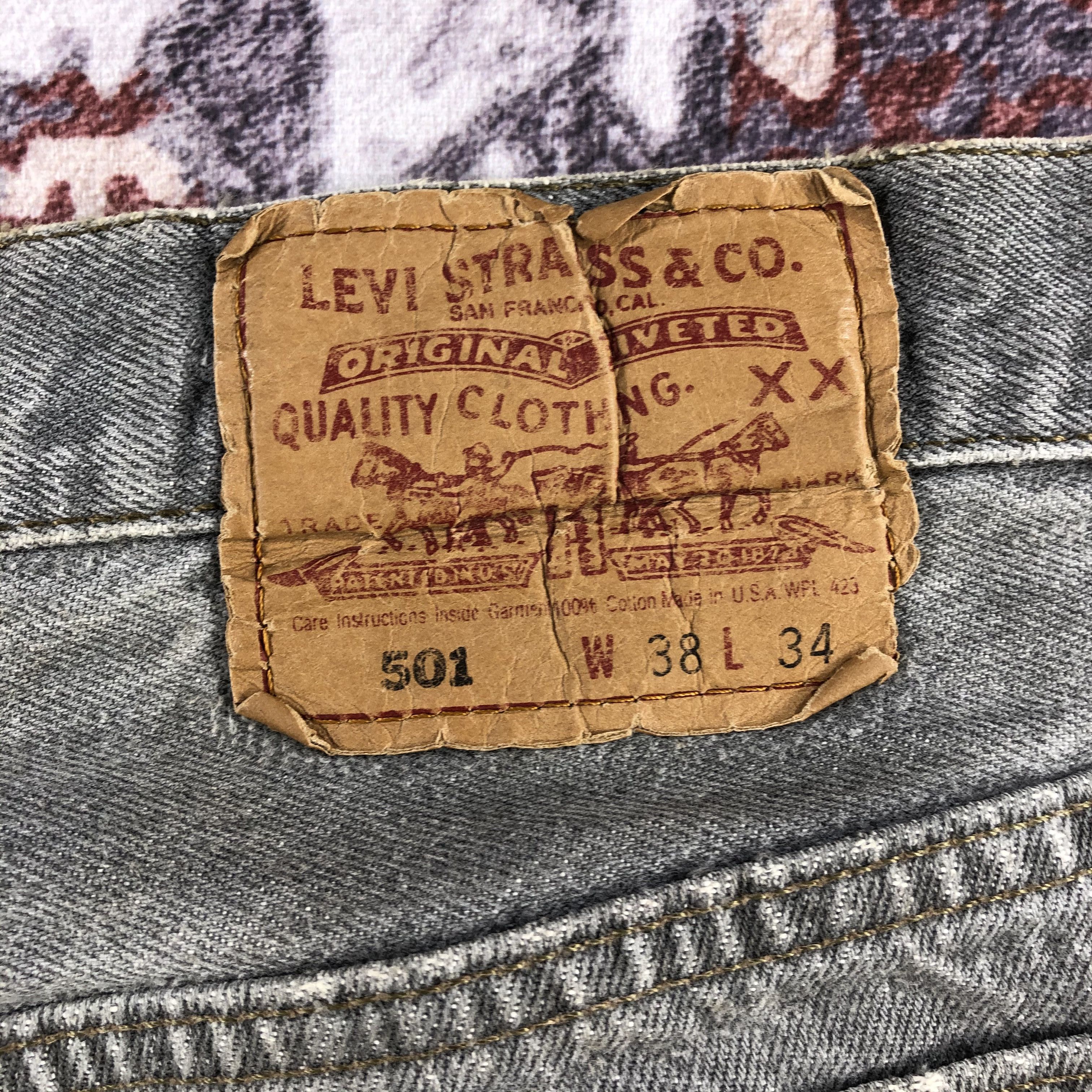 Levi's × Vintage Vintage 90s Faded Black Levis 501 Jeans-JM2382 Size US 38 / EU 54 - 5 Thumbnail