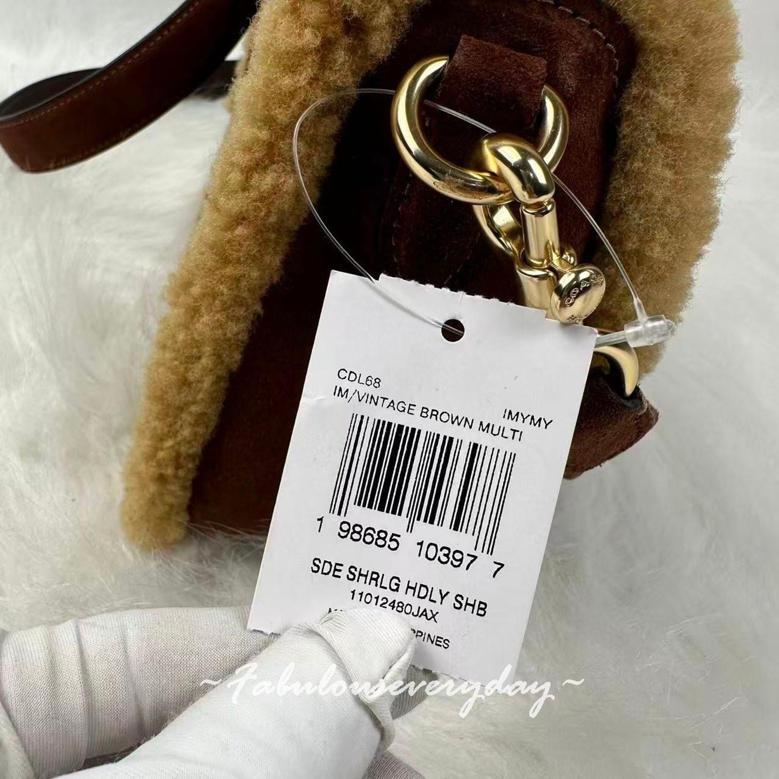 Coach coach Hadley Shoulder xbody Suede/Shearling/ Vintage Brown Size ONE SIZE - 4 Thumbnail