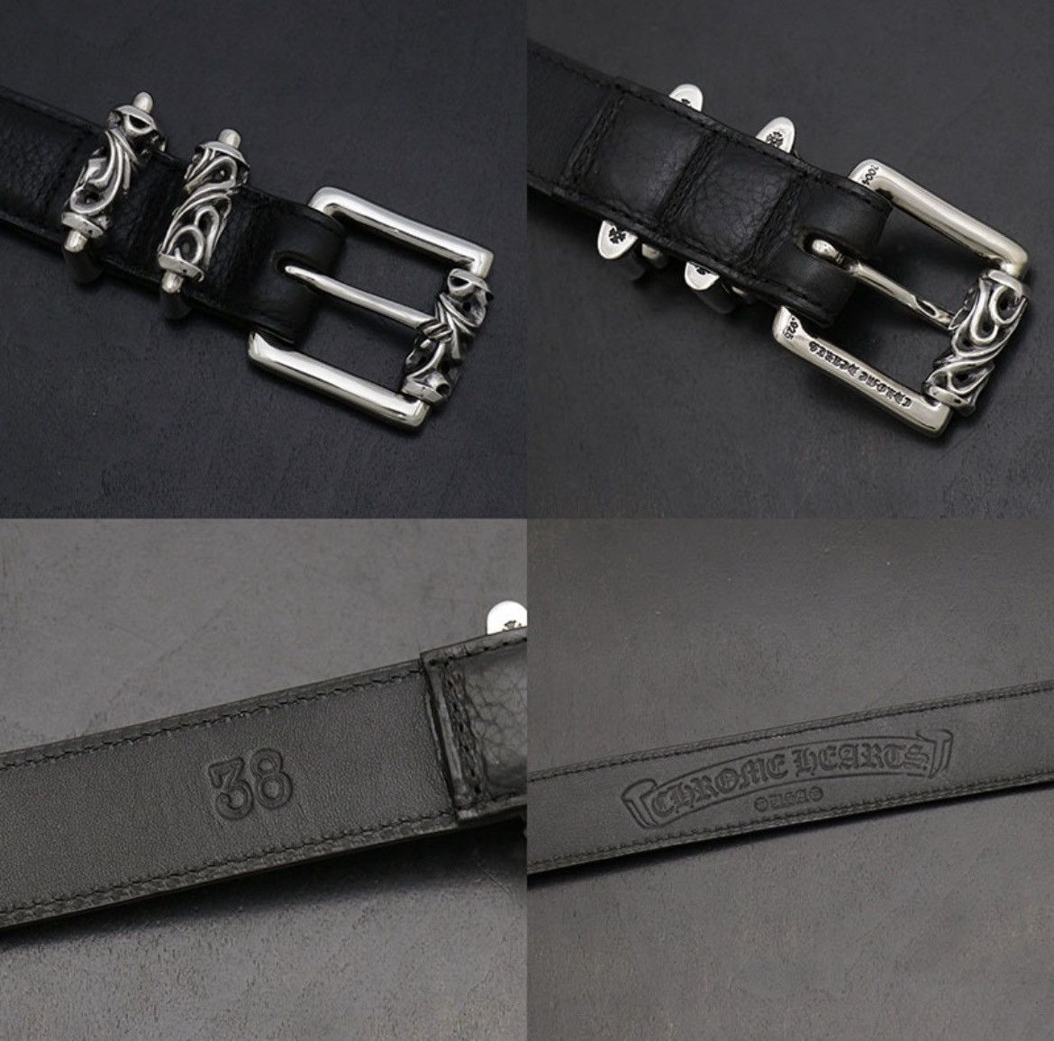 Chrome Hearts Chrome Hearts roller belt Leather Belt Silver 1.0 38inch Size ONE SIZE - 2 Thumbnail