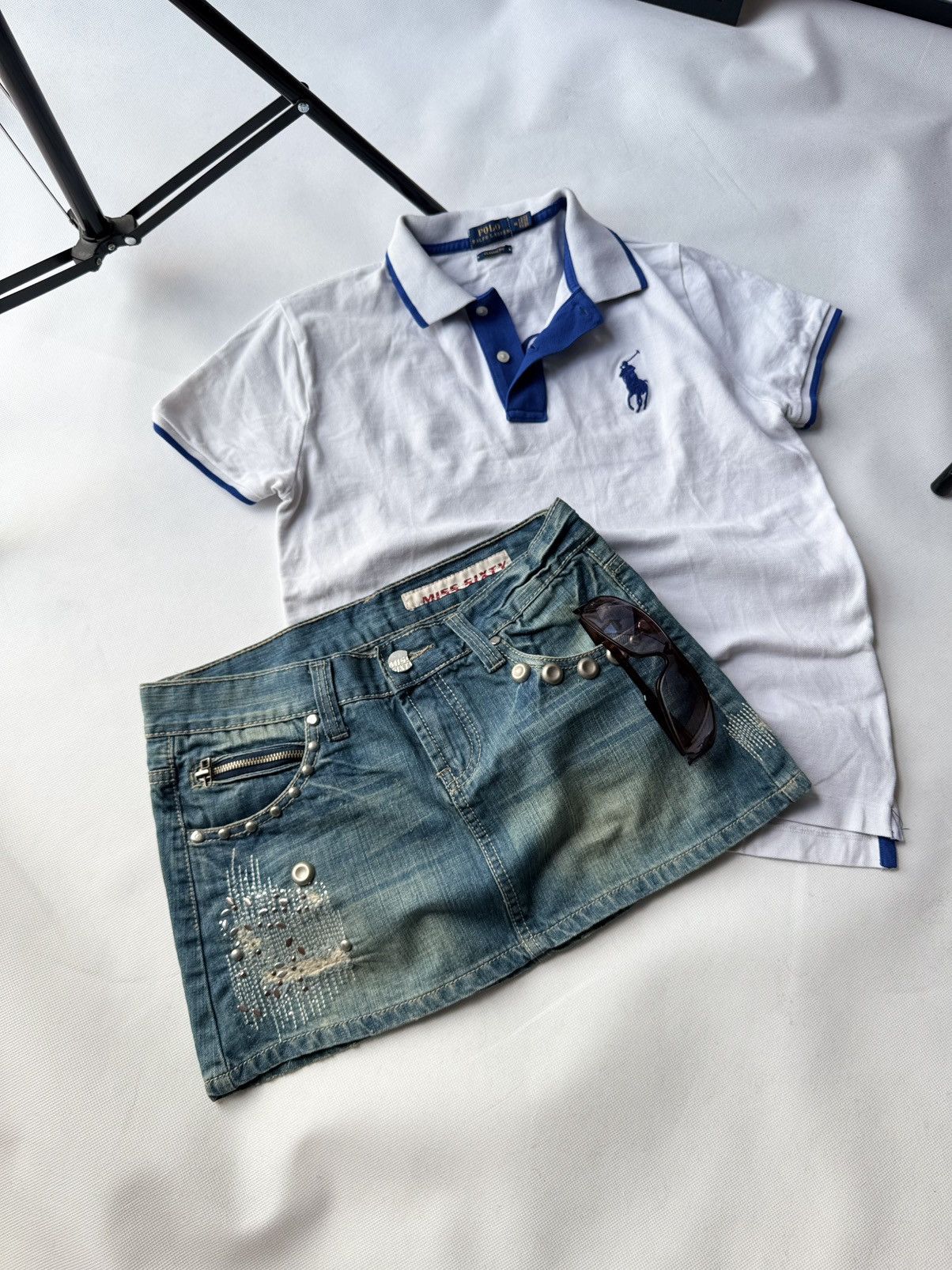 Miss Sixty × Vintage VINTAGE MISS SIXTY 2000s Distressed MINI SKIRT Miss Me Style Size 30" / US 8 / IT 44 - 11 Thumbnail