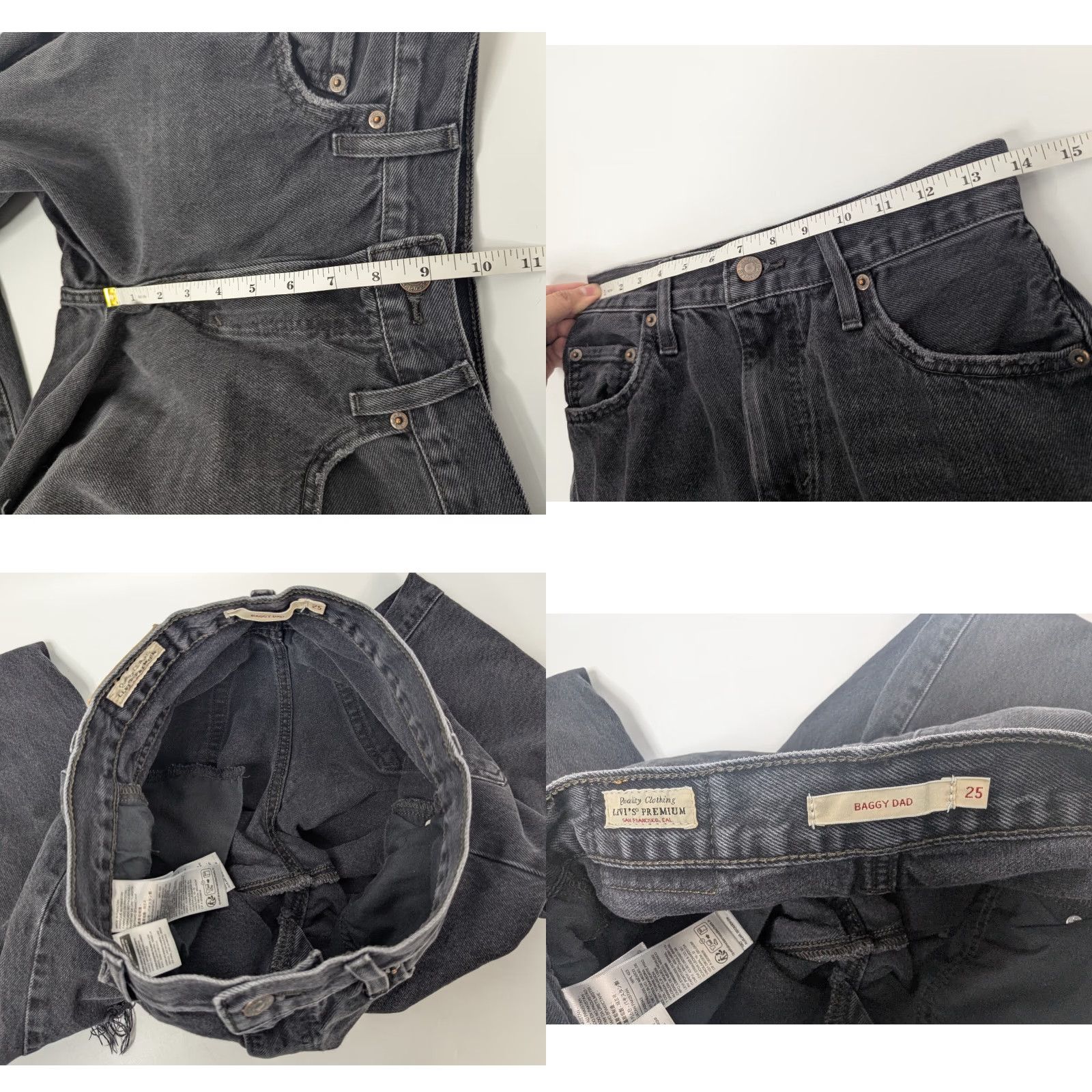 Levi's VINTAGE Levi's Jeans Relaxed Baggy Dad 25 Black Denim Distressed 90s Grunge Womens Jeans Levi's Baggy Dad Style Distressed Rip Mid Rise Cotton Denim Size 42" / US 20 - 8 Thumbnail