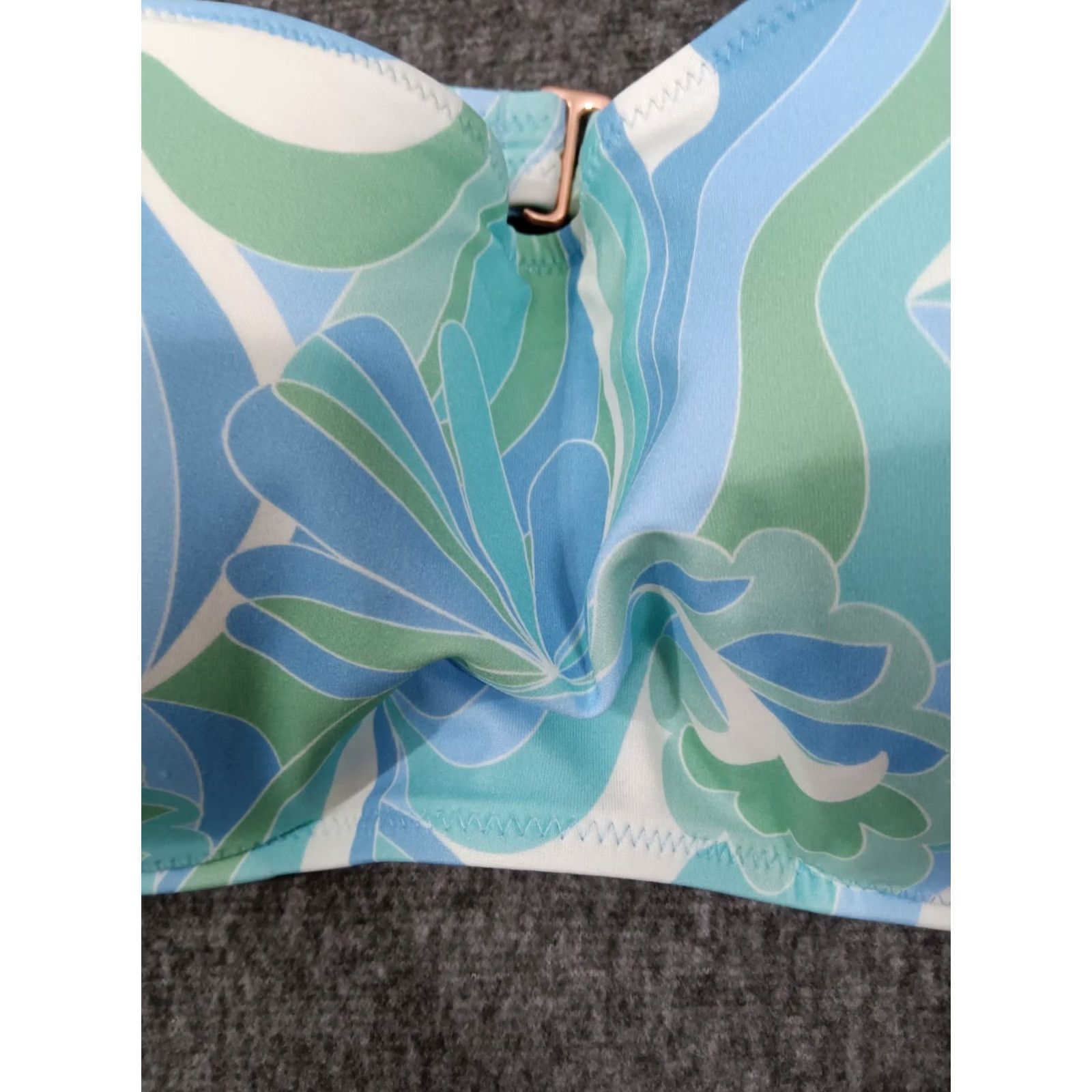 Vintage Shade & Shore Women’s Lift Square Neck Bralette Top Blue Floral Print 34B Shirt Adult White? Size XXS / US 00 / IT 34 - 3 Thumbnail