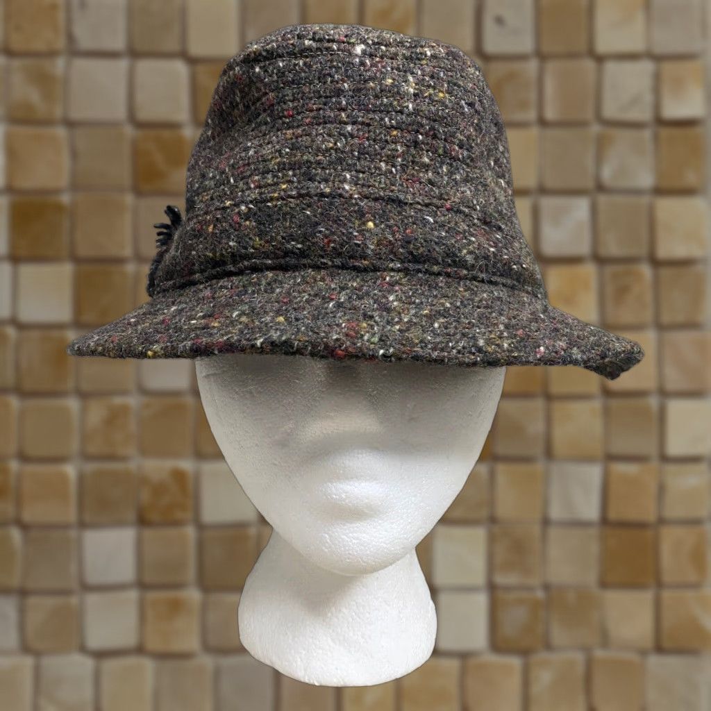 VINTAGE Orvis Wool Fedora Hat Bucket Hat Men Small Brown - Main Image