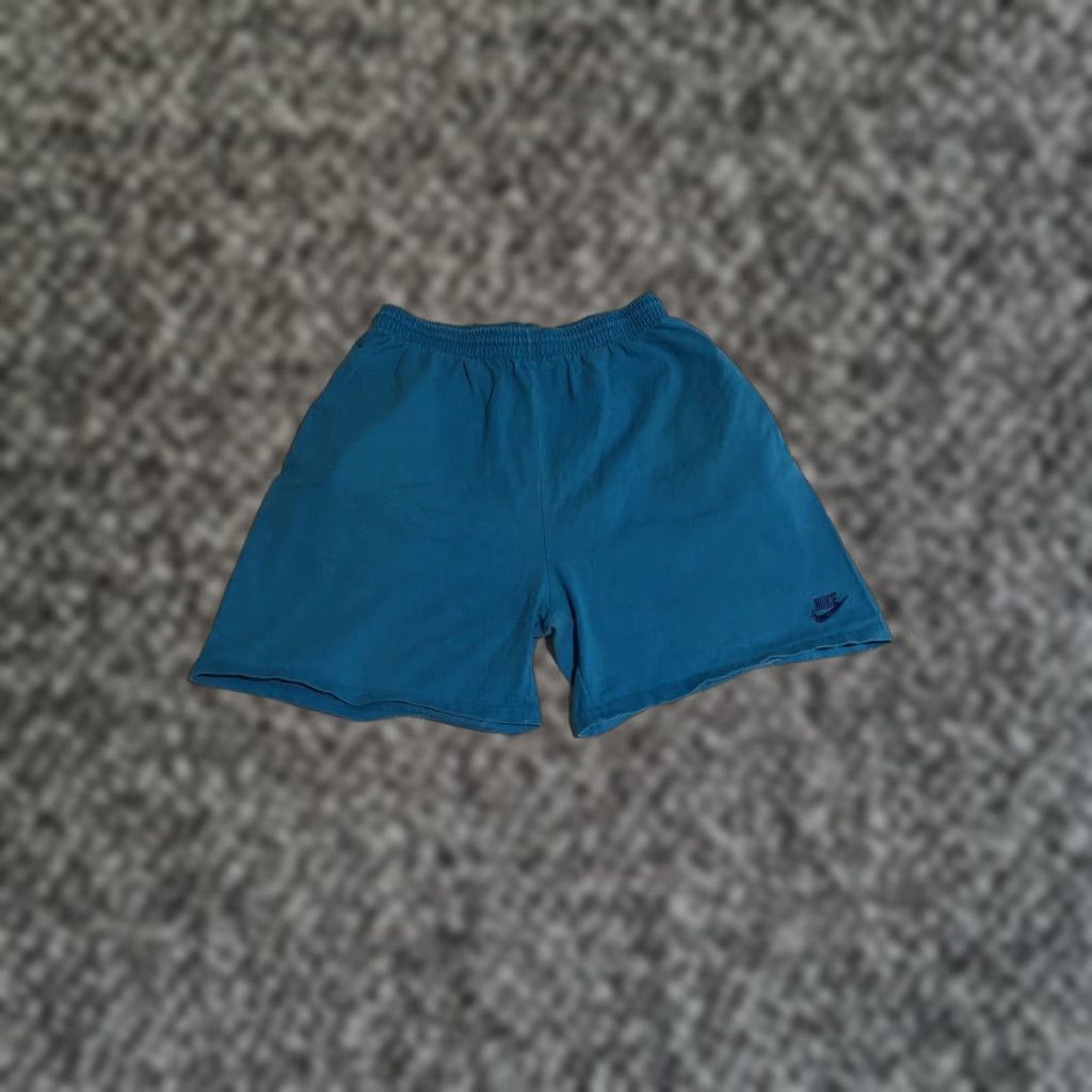 Nike VINTAGE Nike Gym Shorts L Made in USA Blue Purple Logo 1990s Teal Gray Tag Hip Hop Size US 30 / EU 46 - 1 Thumbnail