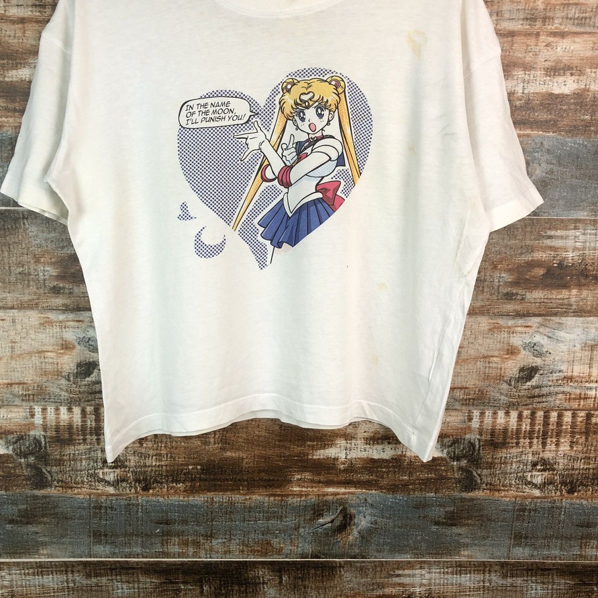 Anime GU Sailor Moon White T-Shirt #A2365 Size L / US 10 / IT 46 - 3 Thumbnail