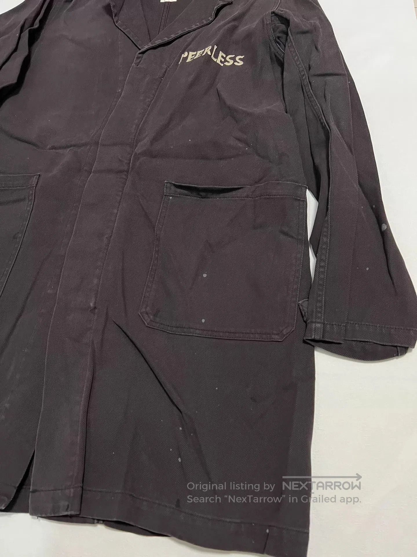 Visvim Black Long Coat with 'PEERESS' Embroidered Detail. Size US M / EU 48-50 / 2 - 3 Thumbnail