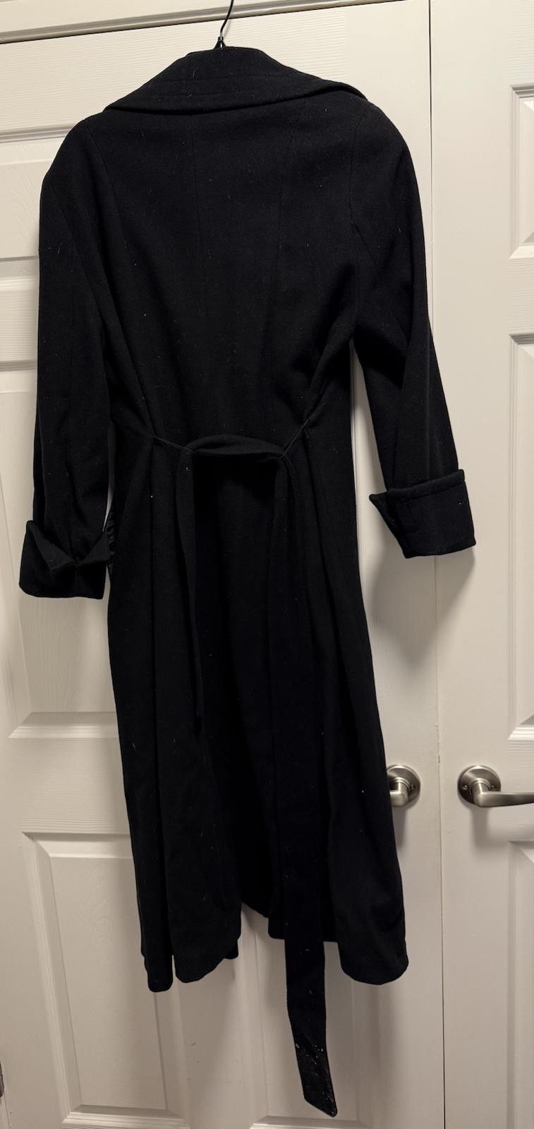 Designer Vintage THE LIMITED Wool Trench Coat Black Gold Buttons XS Size XS / US 0-2 / IT 36-38 - 6 Thumbnail