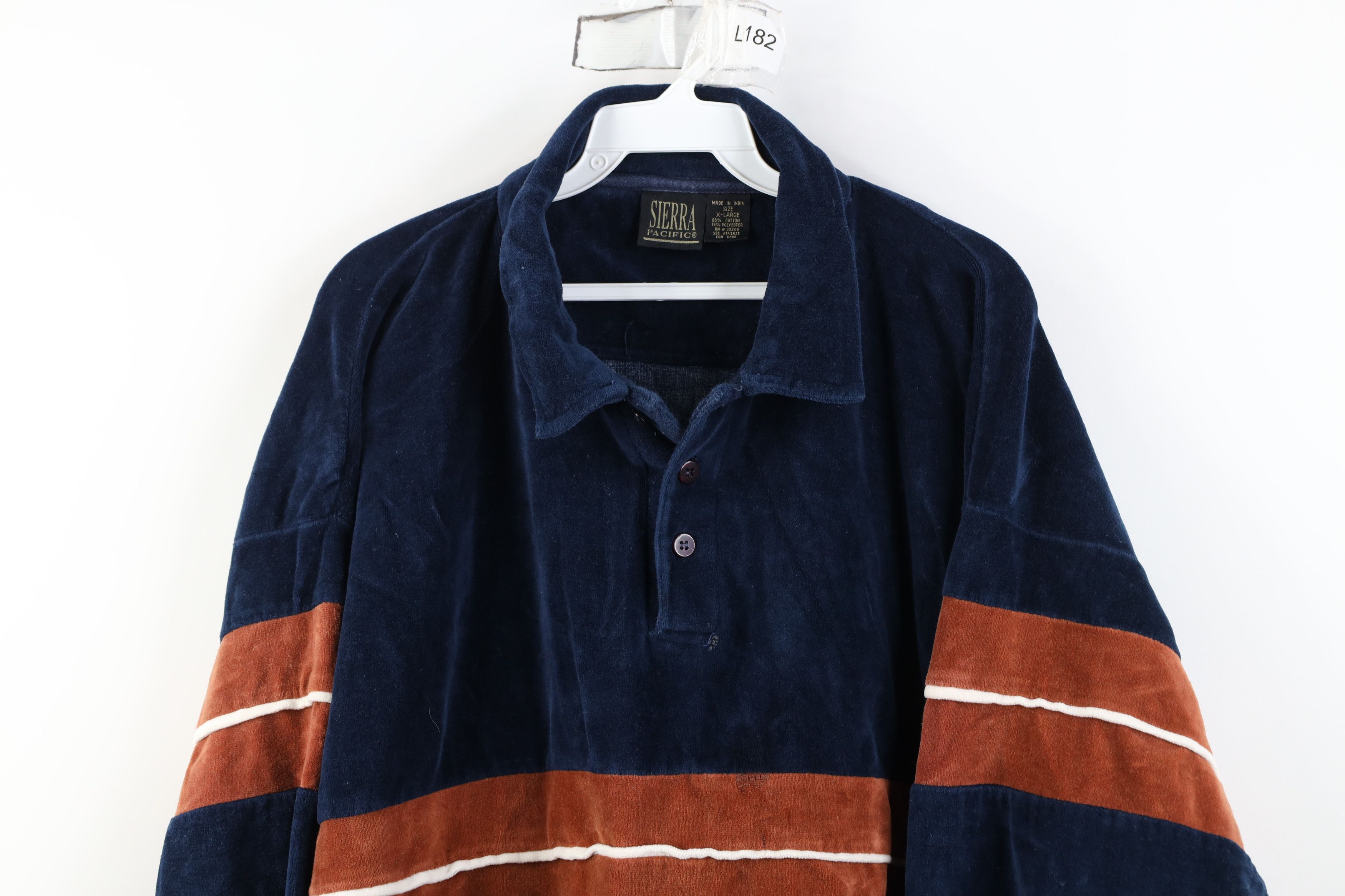 Vintage Vintage 90s Streetwear Block Velour Long Sleeve Rugby Polo Size US XL / EU 56 / 4 - 2 Thumbnail