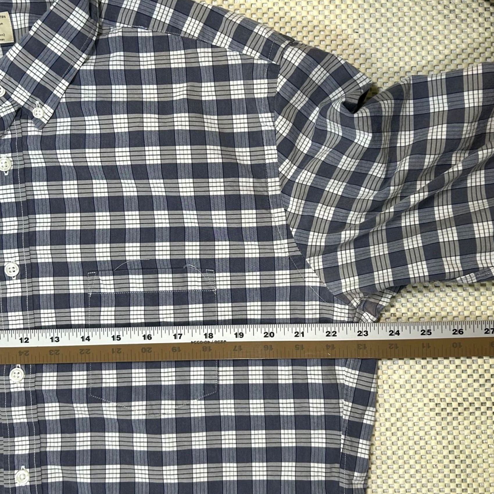 J.Crew J.CREW Plaid Button-Down Shirt Long Sleeve Cotton Blue White Mens Large L Shirt Size US L / EU 52-54 / 3 - 7 Thumbnail
