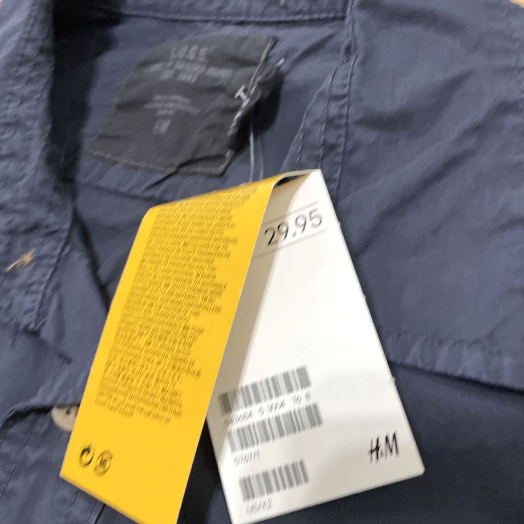 H&M H&M L.o.g.g. Button Up shirt New Men L Fitted Military Navy Blue Long Sleeve Shirt Men's Button-Up Navy Blue 30 Size US M / EU 48-50 / 2 - 3 Thumbnail