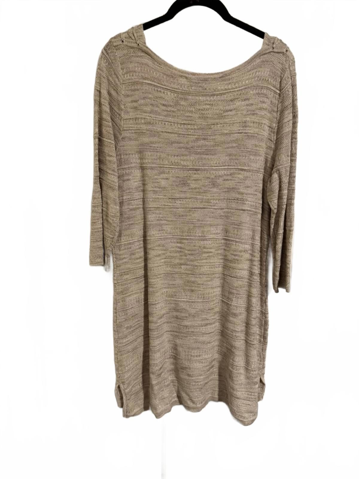 Other White House Black Market Beige Knit Sweater Dress Size Large Size L / US 10 / IT 46 - 5 Thumbnail