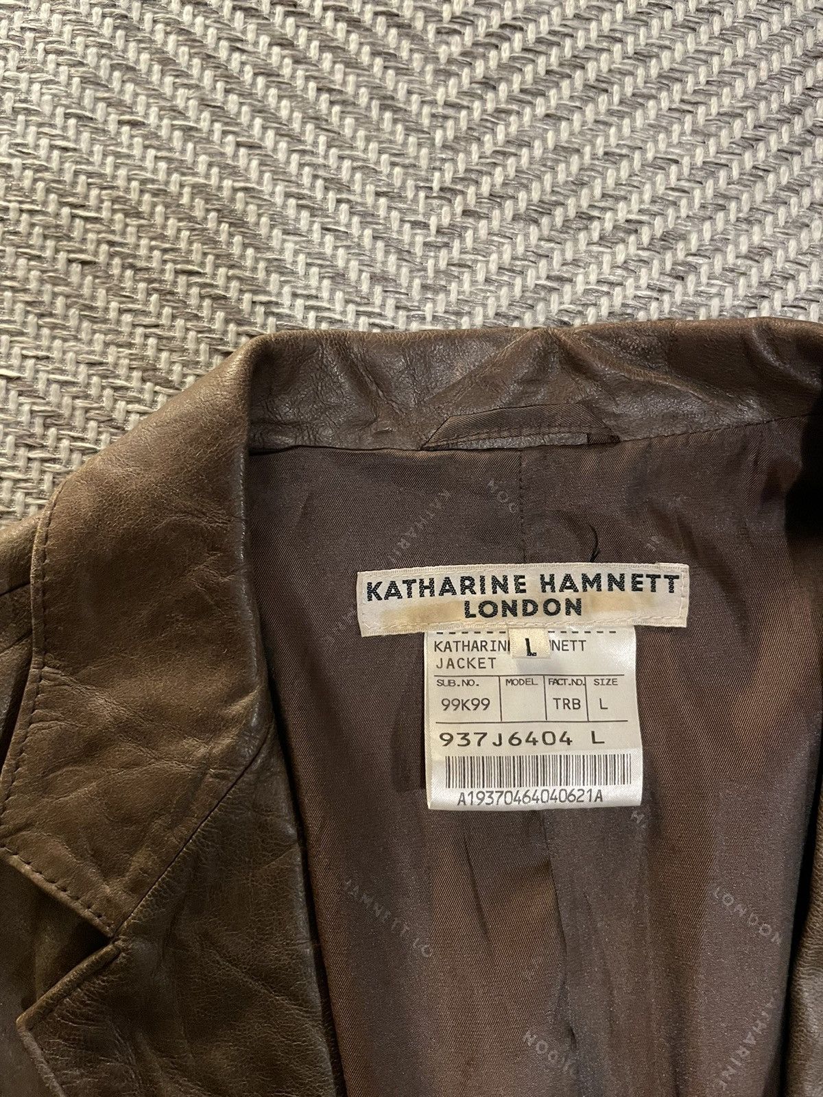 KATHARINE HAMNETT LONDON LEATHER JACKET BLAZER VINTAGE