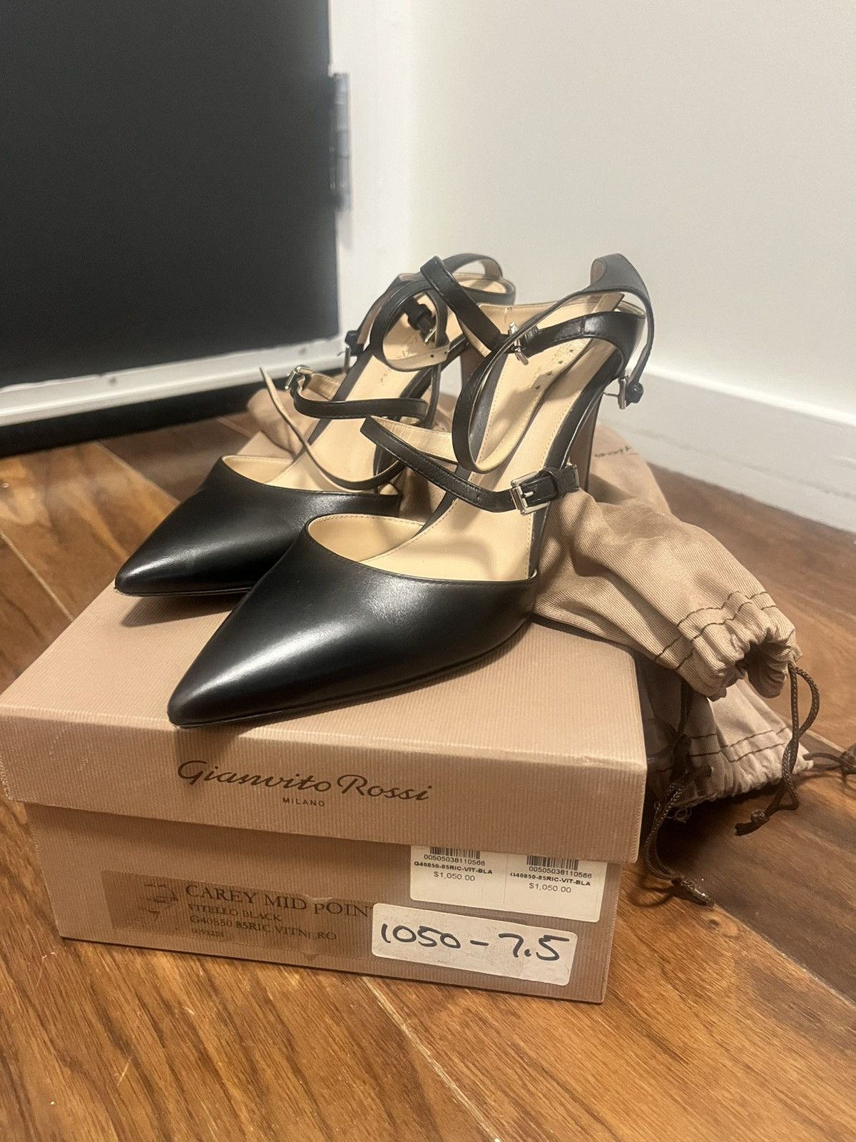 Gianvito Rossi Leather Carey Heel Size US 7.5 / IT 37.5 - 9 Thumbnail