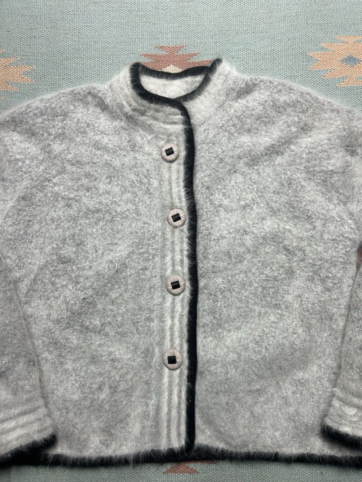 Vintage Venesha angora cardigan sweater fur fuzzy shaggy button med Size M / US 6-8 / IT 42-44 - 2 Thumbnail