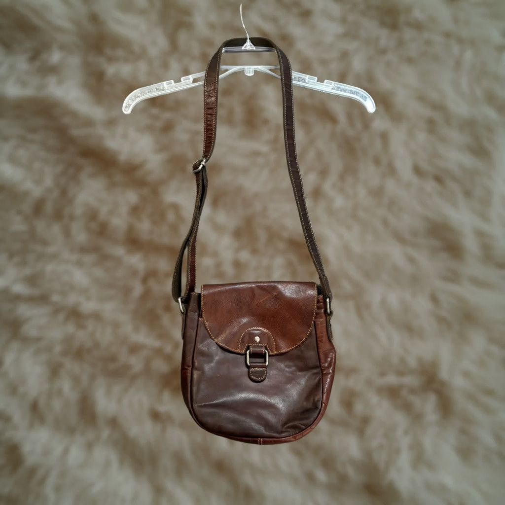 George Jack Georges Brown Leather Crossbody Shoulder Bag Adjustable Strap Size ONE SIZE - 1 Thumbnail