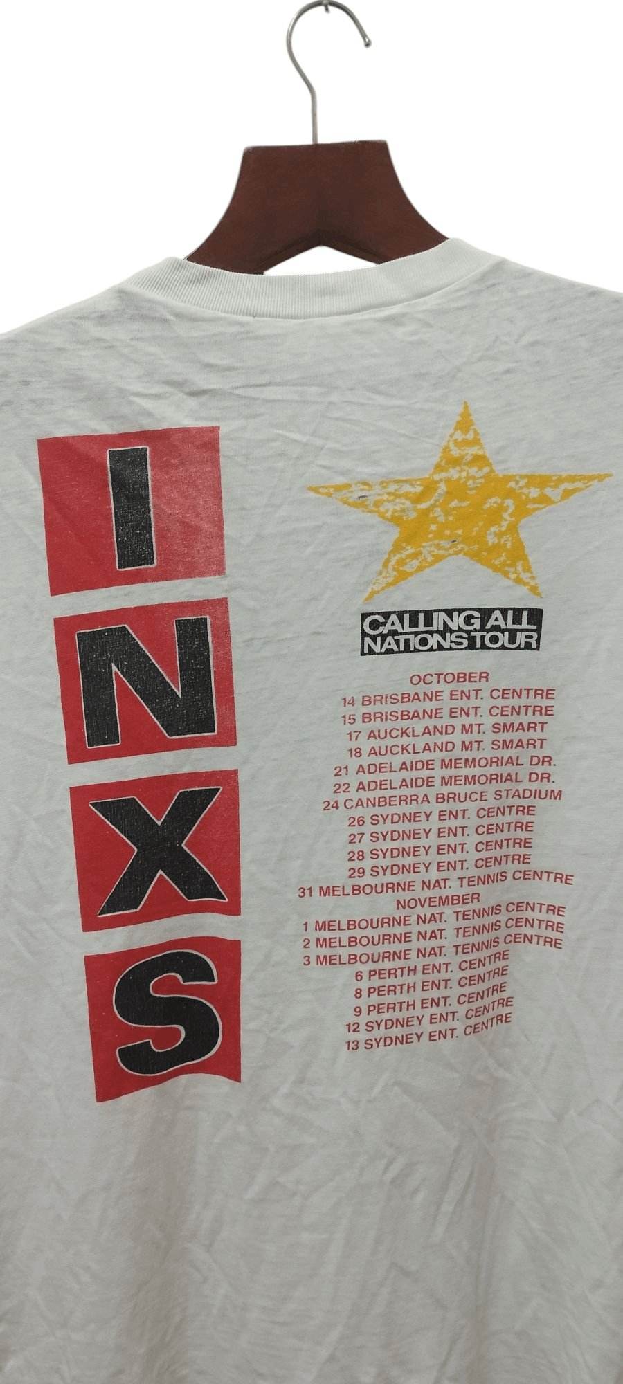 Band Tees × Vintage Vtg 80's INXS Band Calling All Nation 1988 Tour T-shirt Size US XL / EU 56 / 4 - 3 Thumbnail