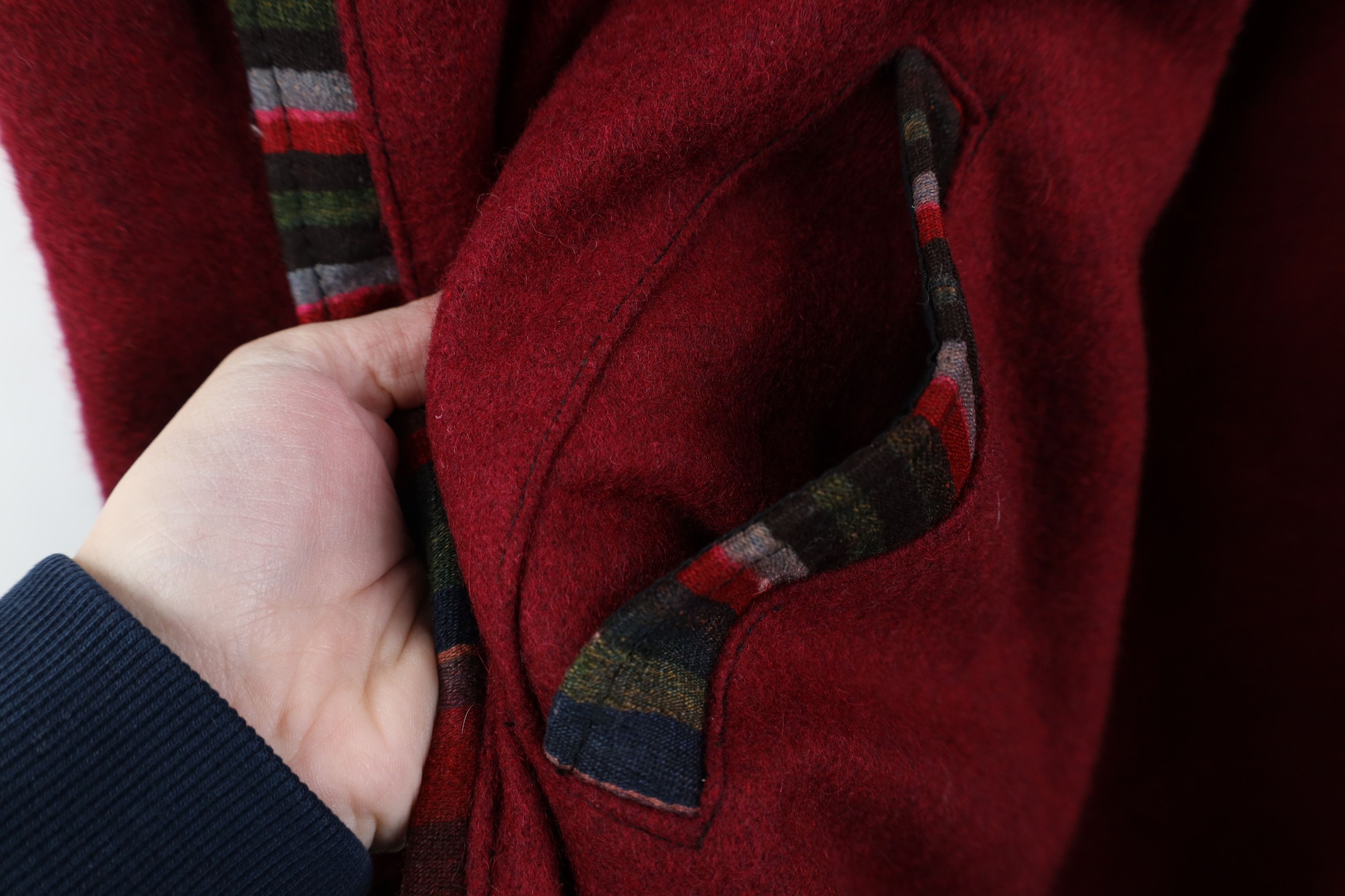 Vintage Vintage 90s Streetwear Nepal Oriental Wool Coat Jacket Red Size US XL / EU 56 / 4 - 8 Thumbnail