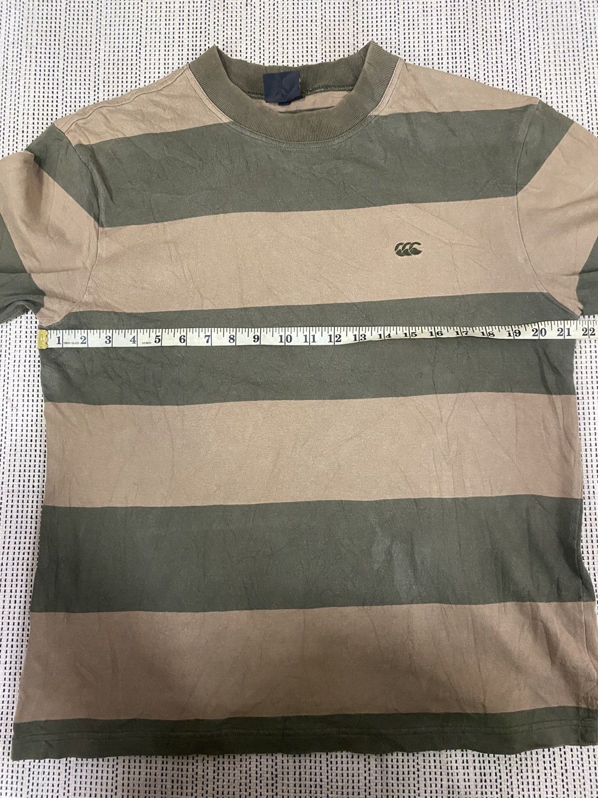 Canterbury of New Zealand Canterbury | Olive Brown Striped Long Sleeve T-Shirt Size US L / EU 52-54 / 3 - 9 Thumbnail