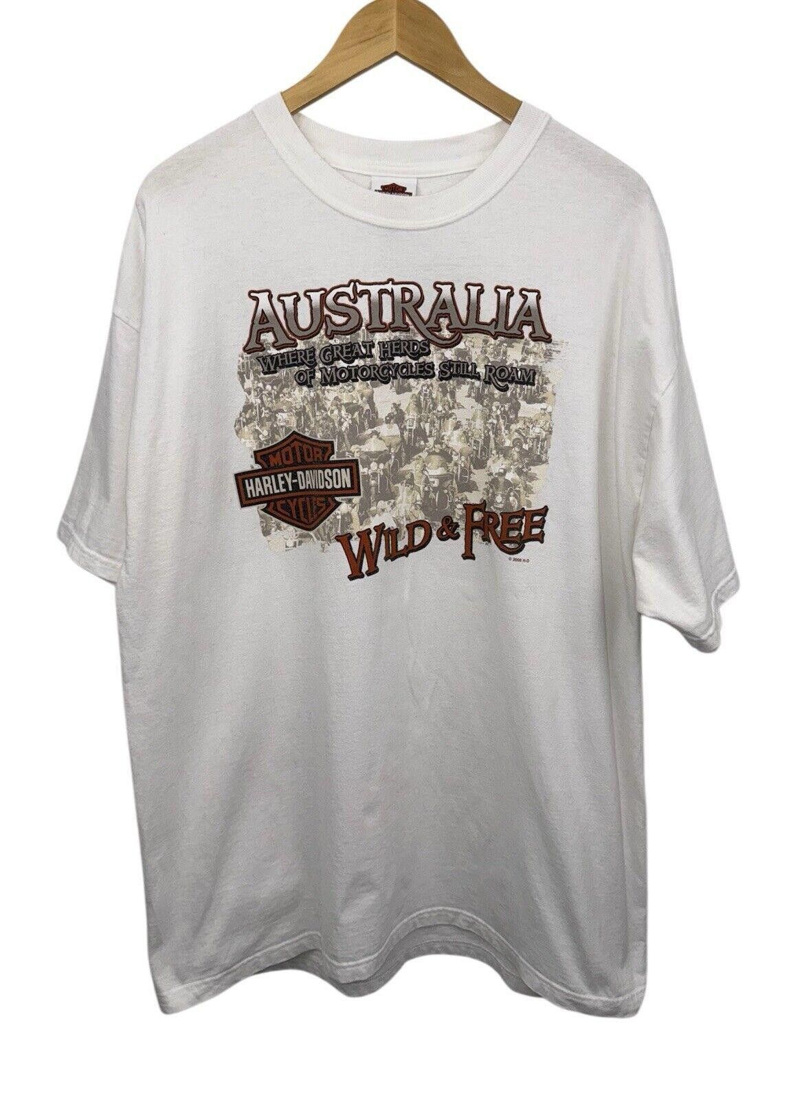 Harley Davidson Vintage Harley Davidson Australia Wild Free Biker Shirt 2XL Size US XXL / EU 58 / 5 - 1 Thumbnail