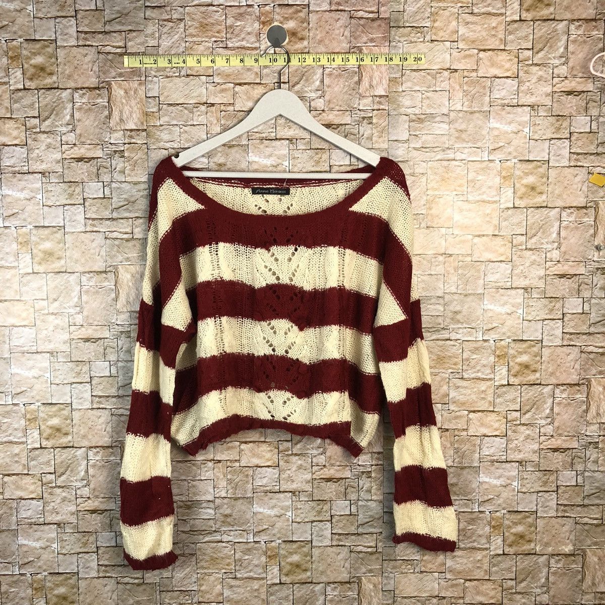 Homespun Knitwear × Japanese Brand × Solid and Striped Anne Basket Stripe Red Knitwear #A845 Size M / US 6-8 / IT 42-44 - 1 Thumbnail