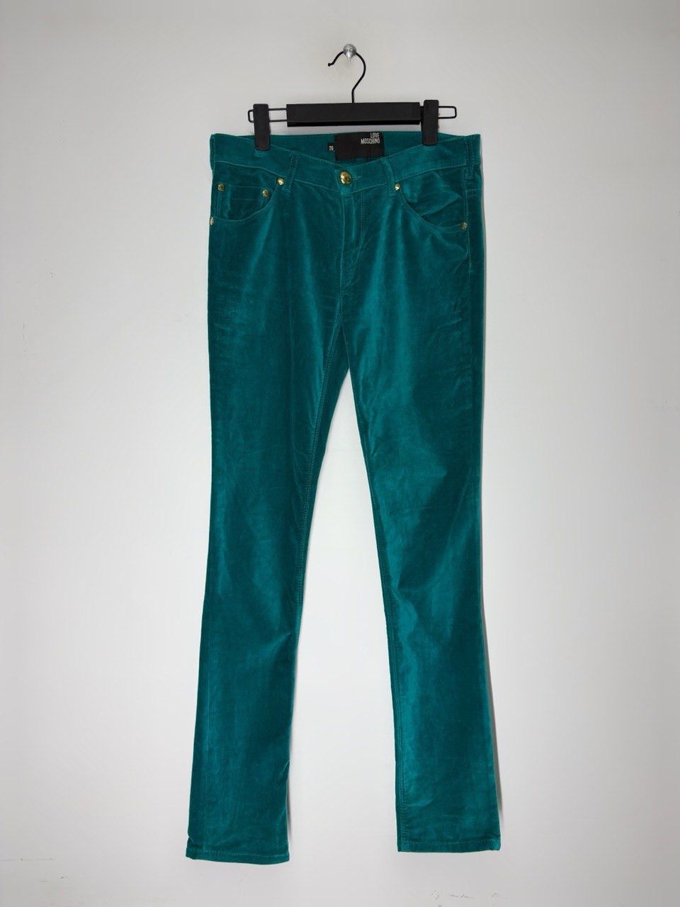 Love Moschino Love Moschino Green Velour Pants Size 26" / US 2 / IT 38 - 2 Thumbnail