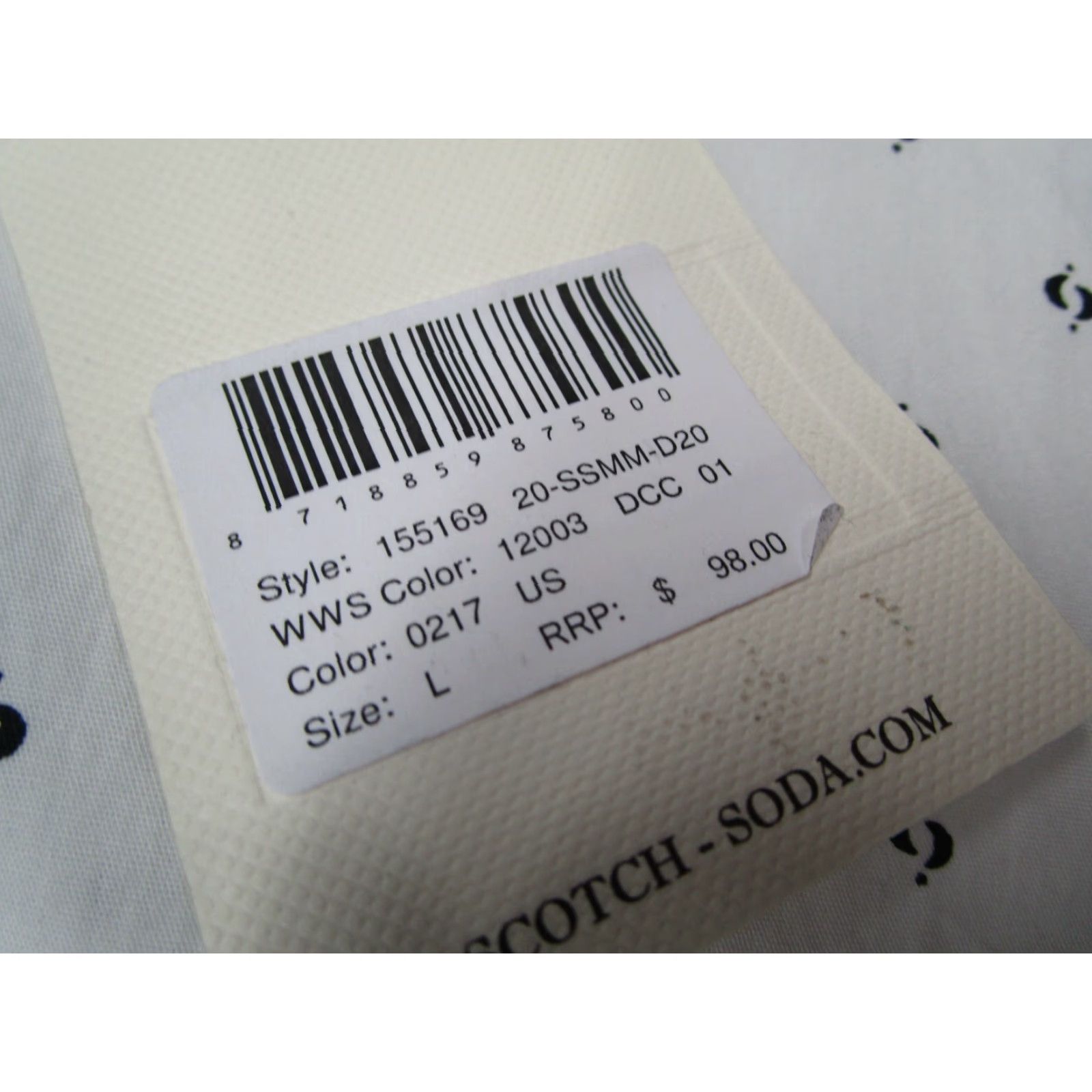 Scotch & Soda SCOTCH & SODA Shirt Mens Large White Long Sleeve Button Up Casual Work Size US L / EU 52-54 / 3 - 6 Thumbnail