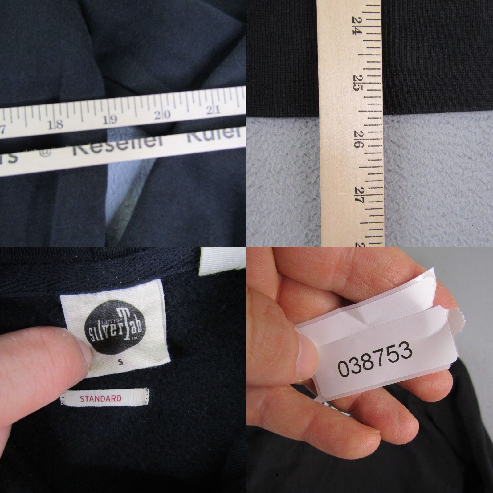 Levi's Levi's Hoodie Mens Small Black Pullover Sweatshirt Regular Fit SIlvertab Logo Pockets Hooded Knit Cotton Polyester Size US S / EU 44-46 / 1 - 8 Thumbnail