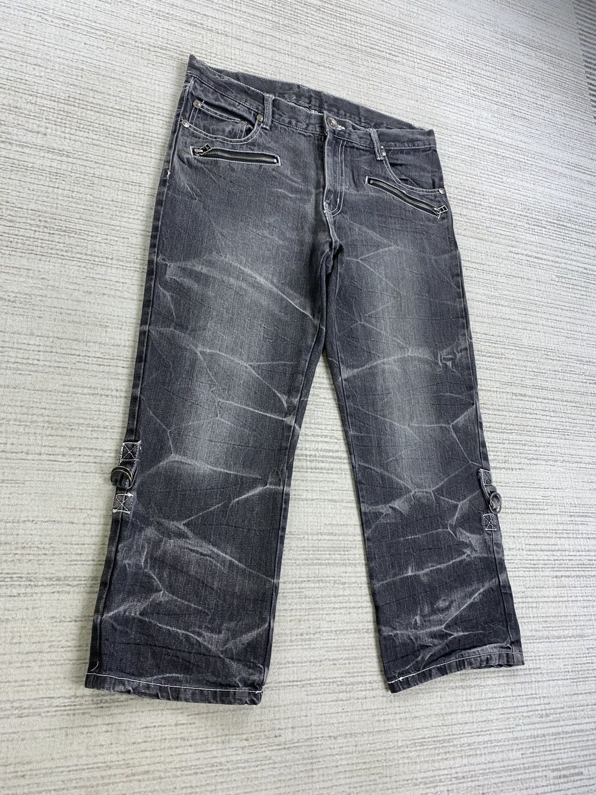 If Six Was Nine Vintage Doublefocus Washed Grey 3/4 Denim Pants Size US 34 / EU 50 - 3 Thumbnail