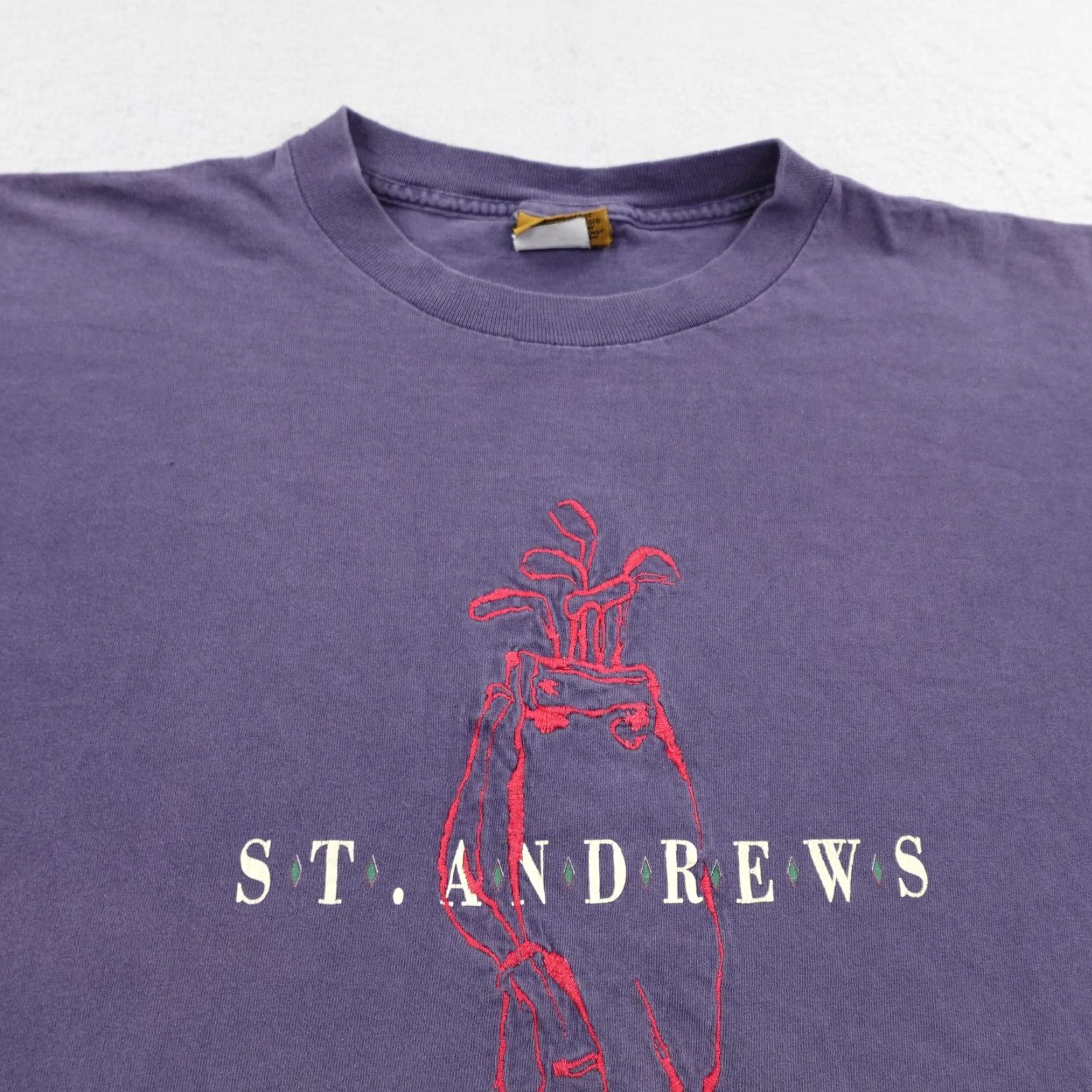 Nutmeg VINTAGE St Andrews Shirt Mens XL Blue Nutmeg Mills Golf Embroidered 90s USA Tee Size US XL / EU 56 / 4 - 6 Thumbnail