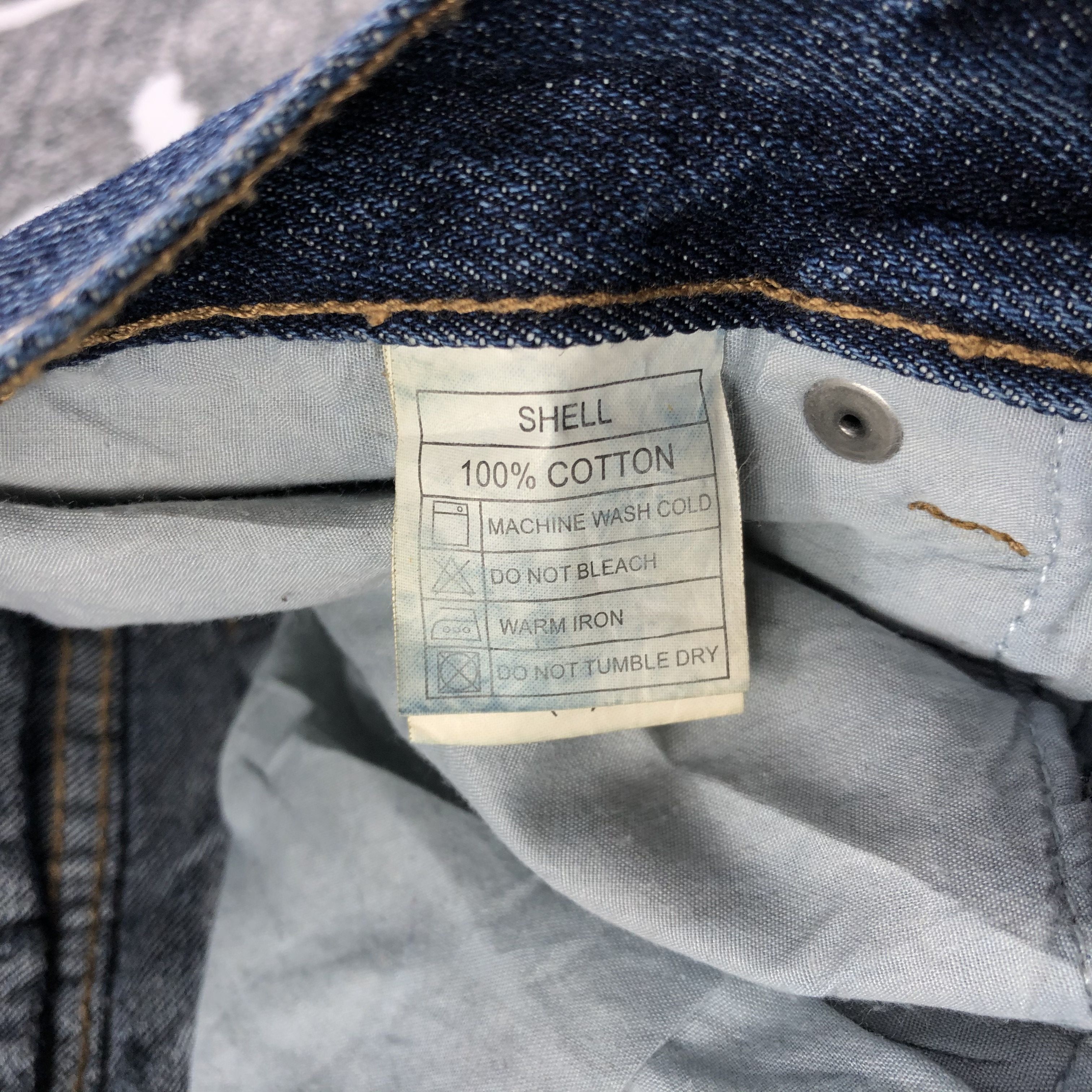 Japanese Brand Jungle Storm Jeans Double Waist Denim KJ1672 Size US 31 - 8 Thumbnail