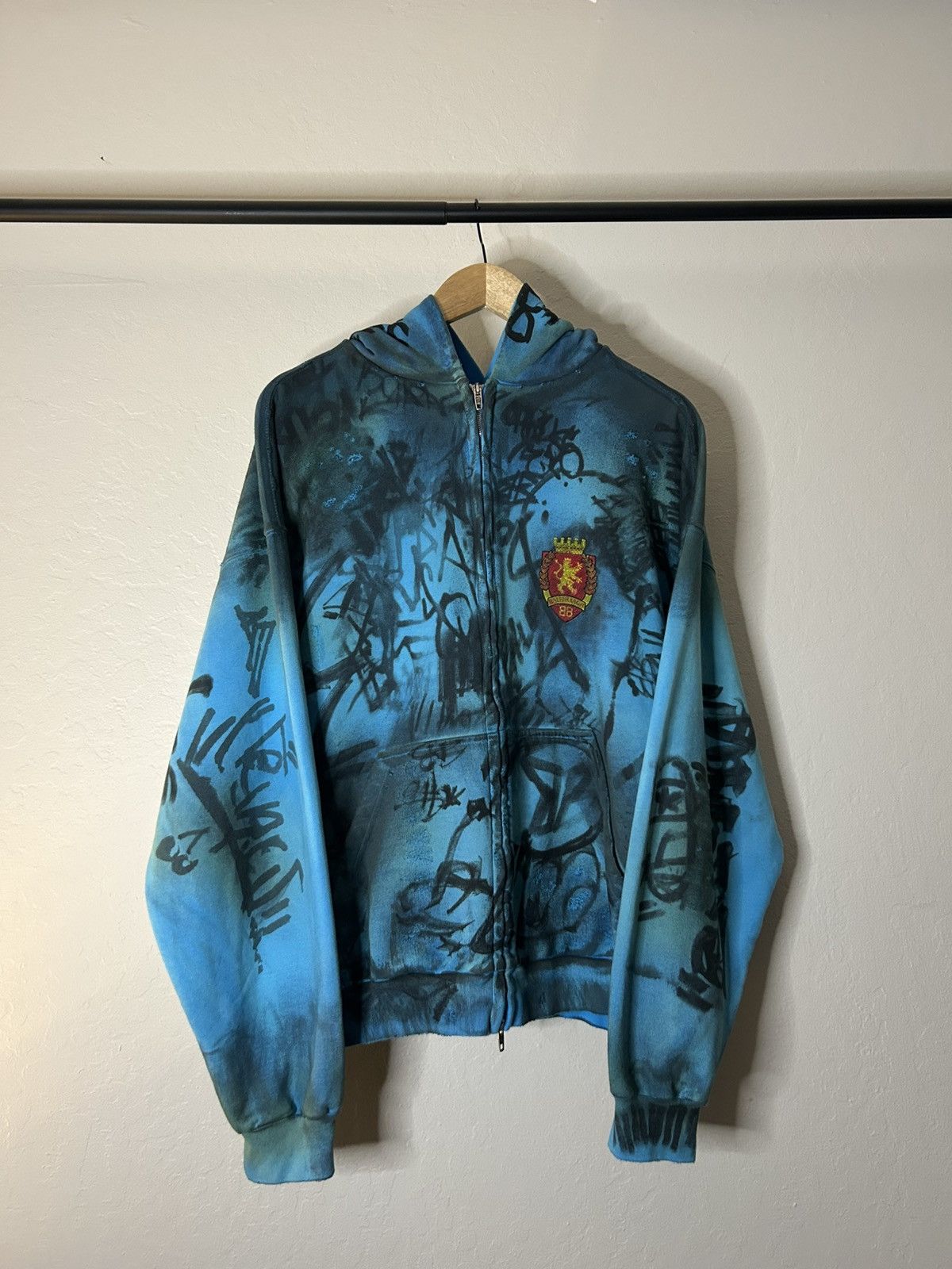Balenciaga Balenciaga Blue Skater Hoodie Size US M / EU 48-50 / 2 - 1 Thumbnail
