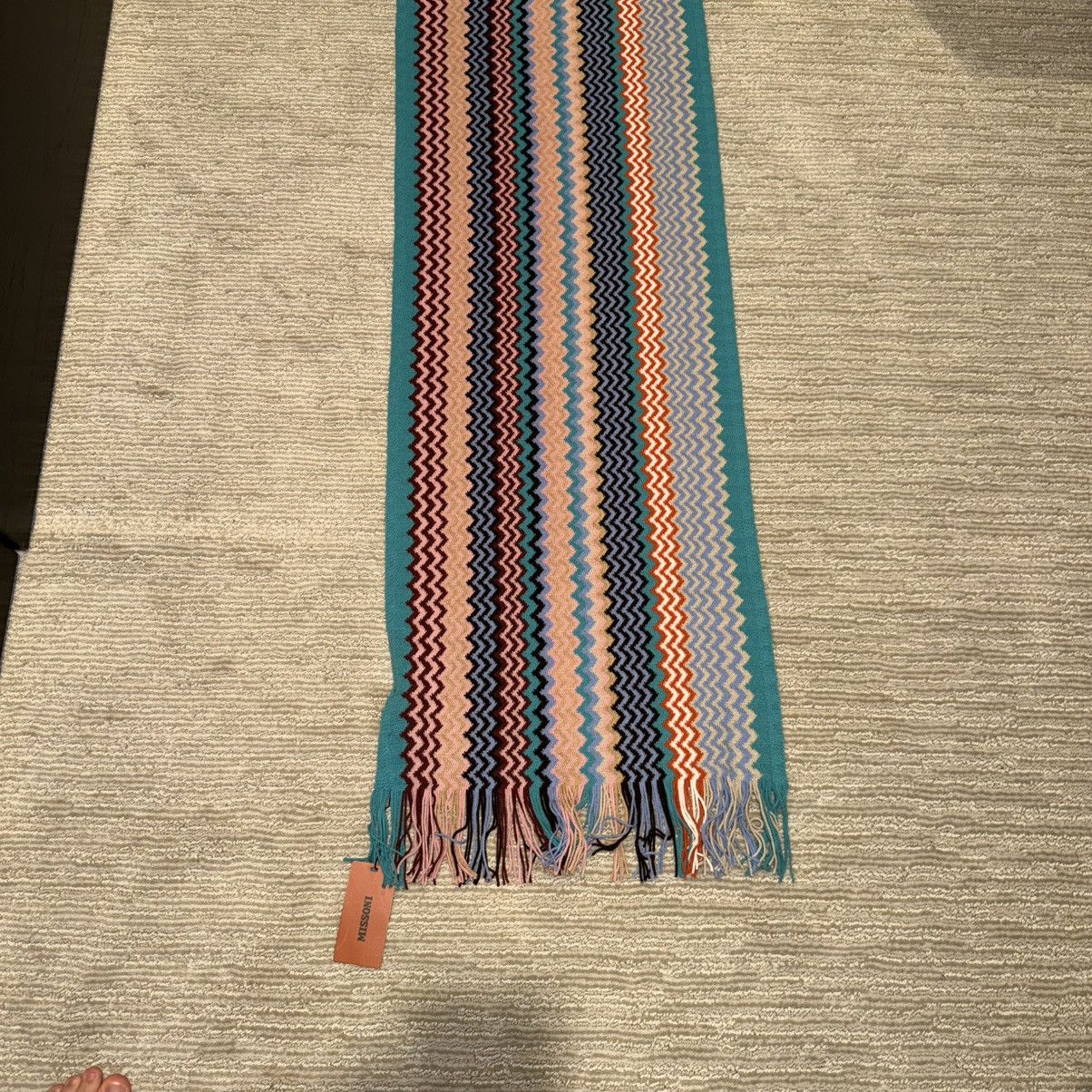 Missoni NEW Missoni Fringed Knit Wool Jacquard Zigzag Colorful Scarf Size ONE SIZE - 10 Thumbnail