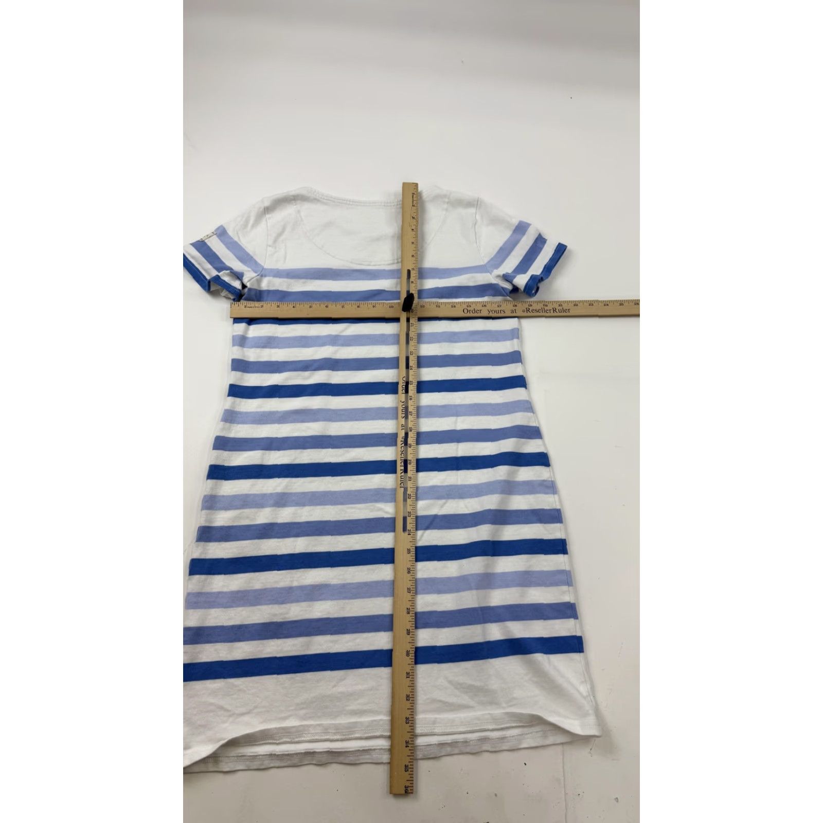 Vintage Joules T-Shirt Dress Womens 10 Blue White Striped Short Sleeve Riviera Nautical Dress - Short Size L / US 10 / IT 46 - 7 Thumbnail