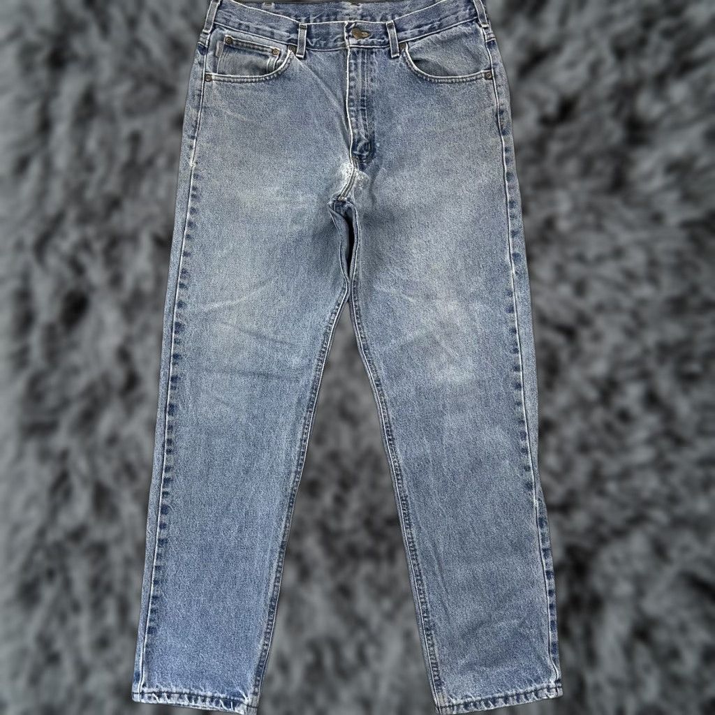Carhartt VINTAGE Carhartt Jeans Men’s 34x32 Blue Denim Straight Leg 5-Pocket Workwear Logo USA 90s Mens Jeans Size US 34 / EU 50 - 1 Thumbnail