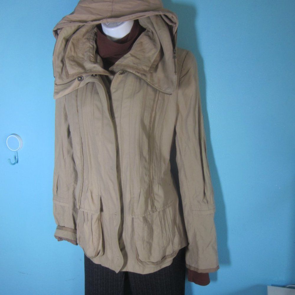 Elie Tahari Elie Tahari Womens Size M Khaki Zip Front Trench Style Stowa Size M / US 6-8 / IT 42-44 - 14 Thumbnail