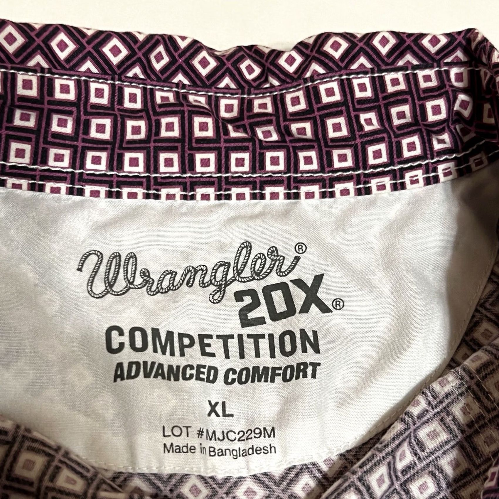 Wrangler Wrangler 20X Competition Men’s Shirt XL Long Sleeve Pearl Snap Western Purple Size US XL / EU 56 / 4 - 7 Thumbnail