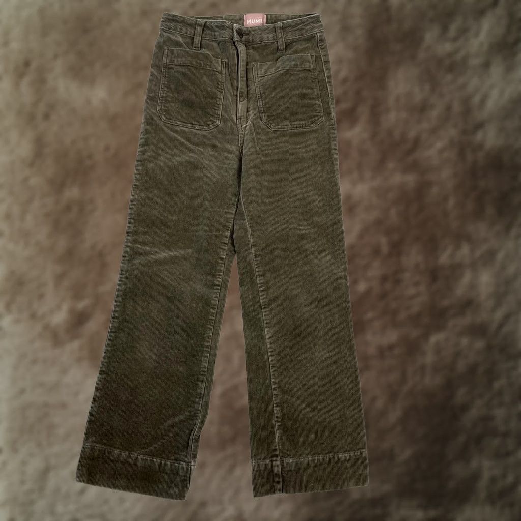 Show Me Your MuMu Show Me Your MuMu Pants Womens Green Corduroy Ankle Casual Pockets Cuffed Size 28" / US 6 / IT 42 - 1 Thumbnail