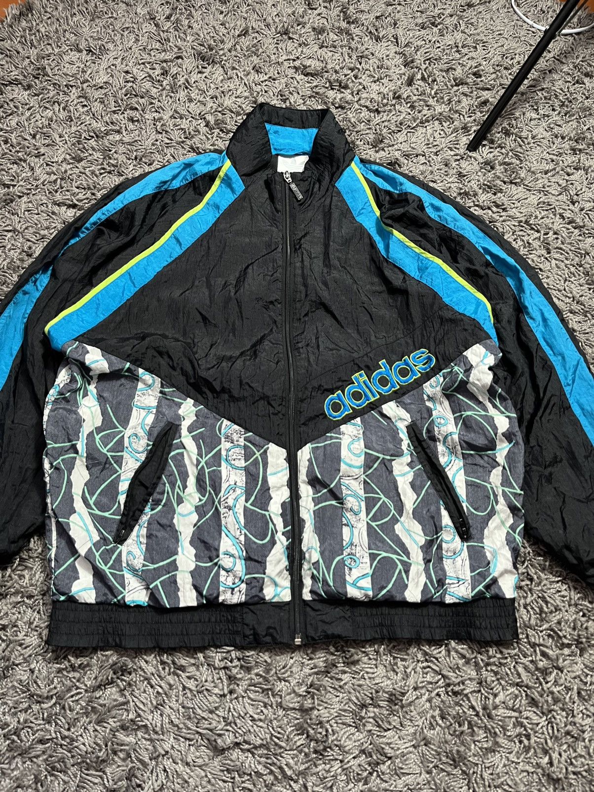 Adidas RARE ADIDAS 1992 MANCHESTER UNITED BLANK TRACK JACKET Size US L / EU 52-54 / 3 - 2 Thumbnail