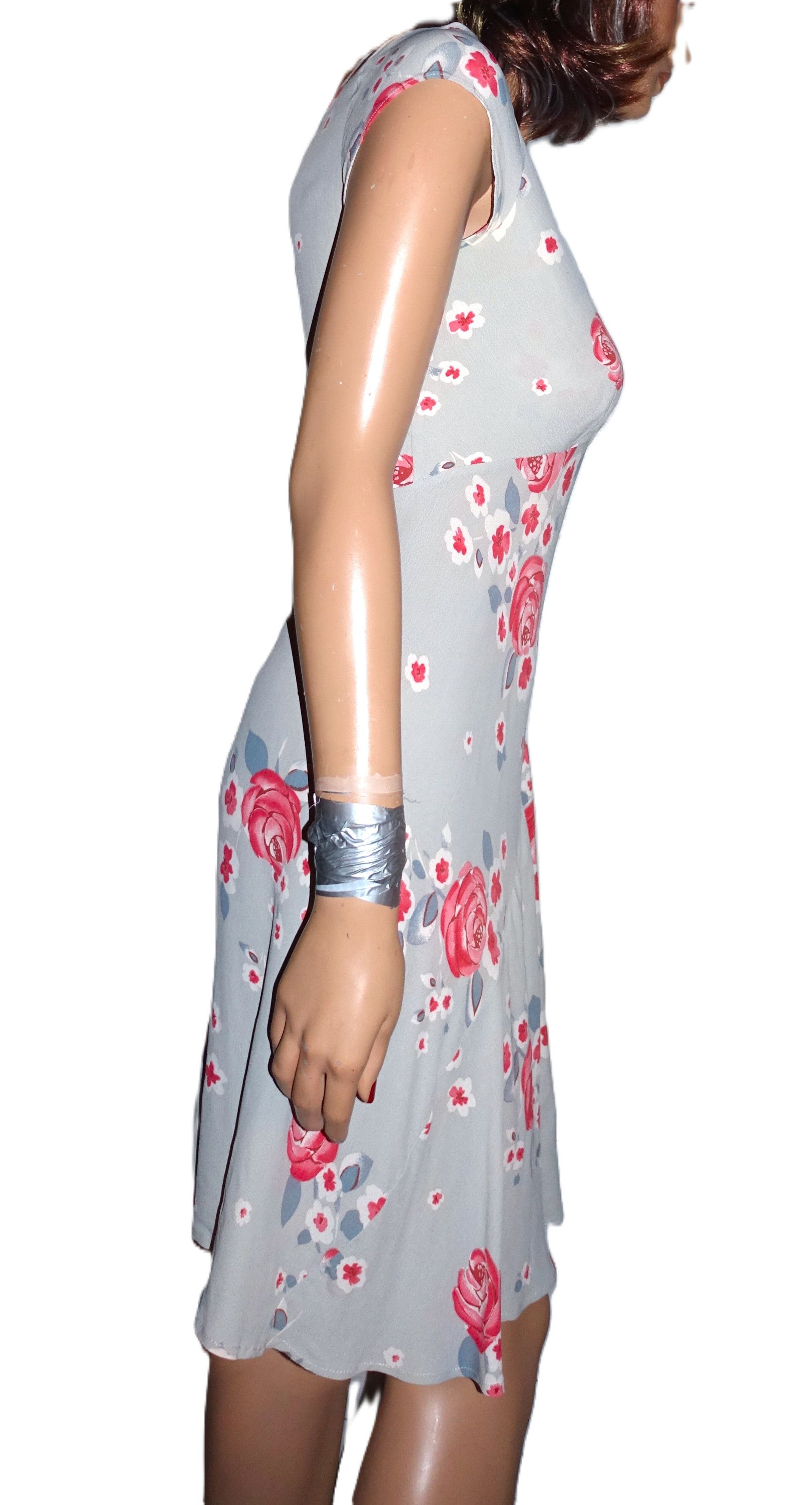 Other Veronique Manga-Bell Light Gray Floral Dress S Size S / US 4 / IT 40 - 6 Thumbnail