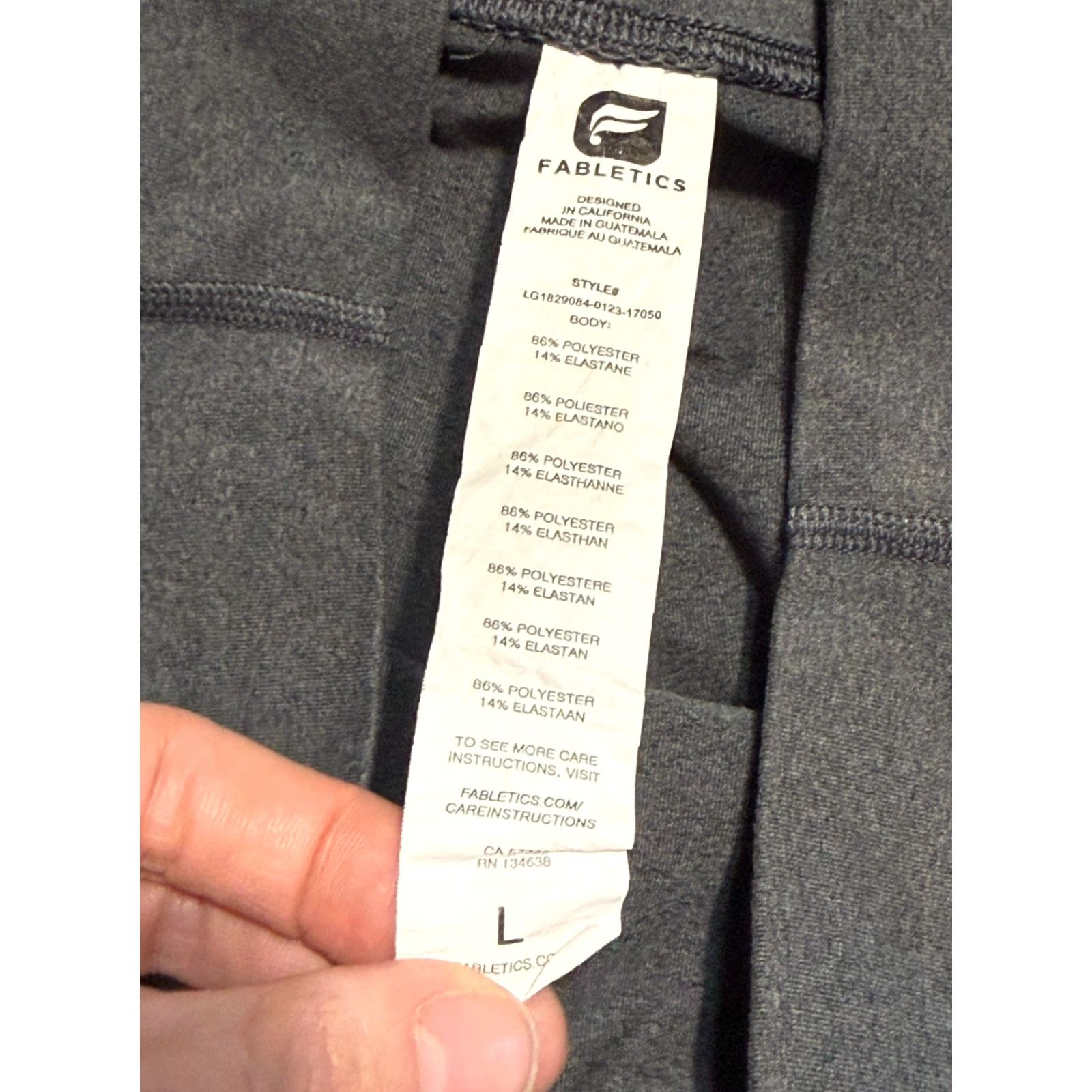 Fabletics Fabletics Leggings Women's Size Large Gray. Comfortable Pull On Casual Fit, Ankle, Regular, Solid, Pants, Modern, Fall Spring Summer, Men's? No. Size 36" / US 14 / IT 50 - 3 Thumbnail