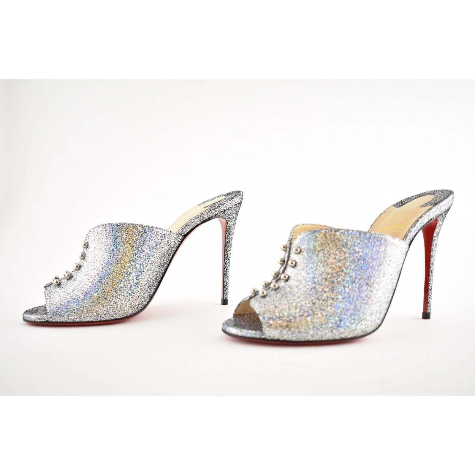 Christian Louboutin Christian Louboutin Predumule 100 Silver Nappa Mica Size US 6.5 / IT 36.5 - 9 Thumbnail