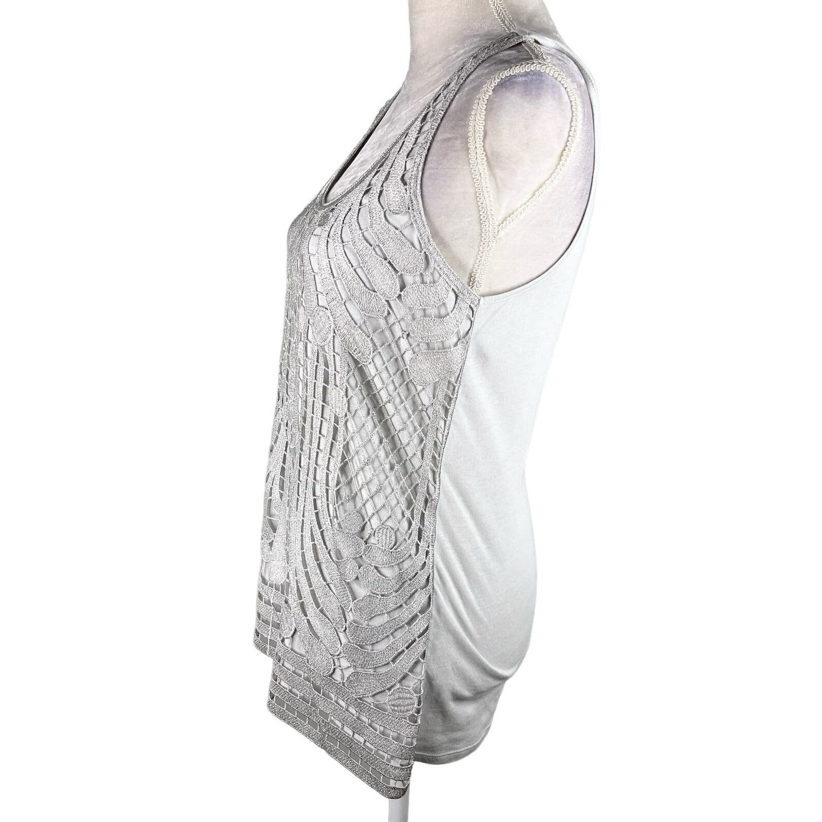 Express Express Womens Top Tank Blouse Crochet Gray Silver M New Size M / US 6-8 / IT 42-44 - 11 Thumbnail