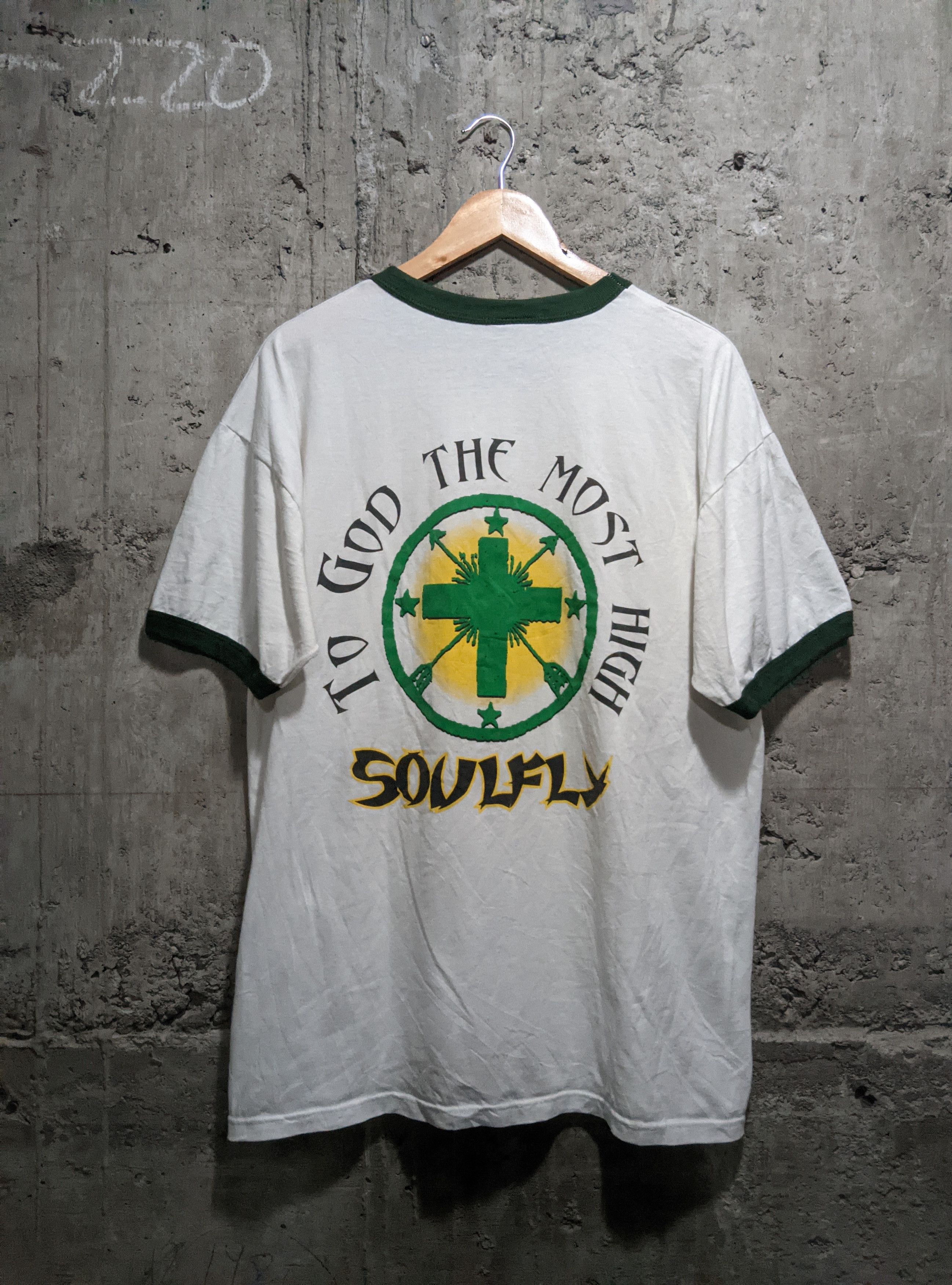 Band Tees × Vintage Vintage 1998 soulfly to god the most high ringer nu metal Size US XL / EU 56 / 4 - 2 Thumbnail